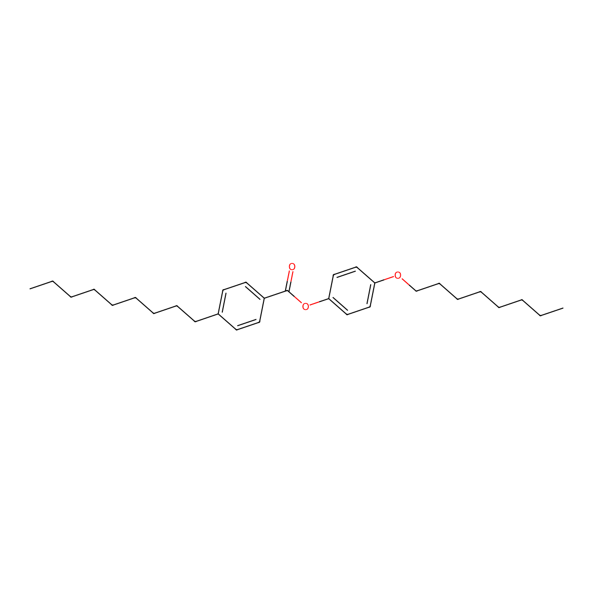 Benzoic acid, 4-nonyl-, 4-(octyloxy)phenyl ester molecular structure, CAS 74161-80-1