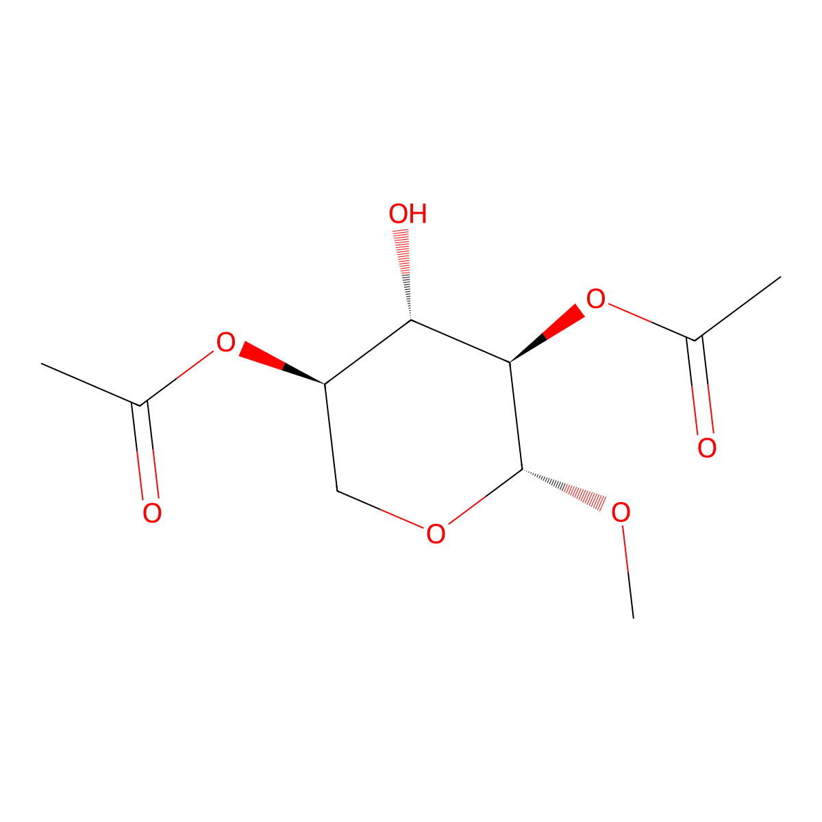 Methyl 2,4-di-O-acetyl-b-D-xylopyranoside molecular structure, CAS 74162-08-6