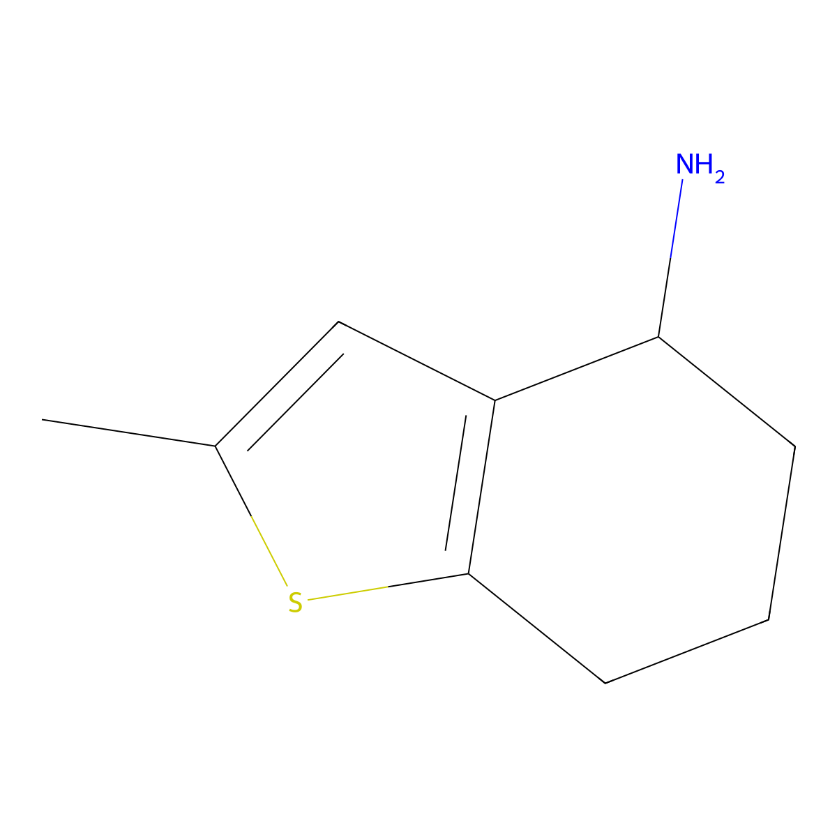 2-Methyl-4,5,6,7-tetrahydro-1-benzothiophen-4-amine molecular structure, CAS 741620-03-1