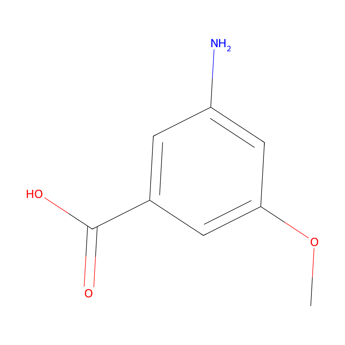3-Amino-5-methoxybenzoic acid molecular structure, CAS 74165-74-5