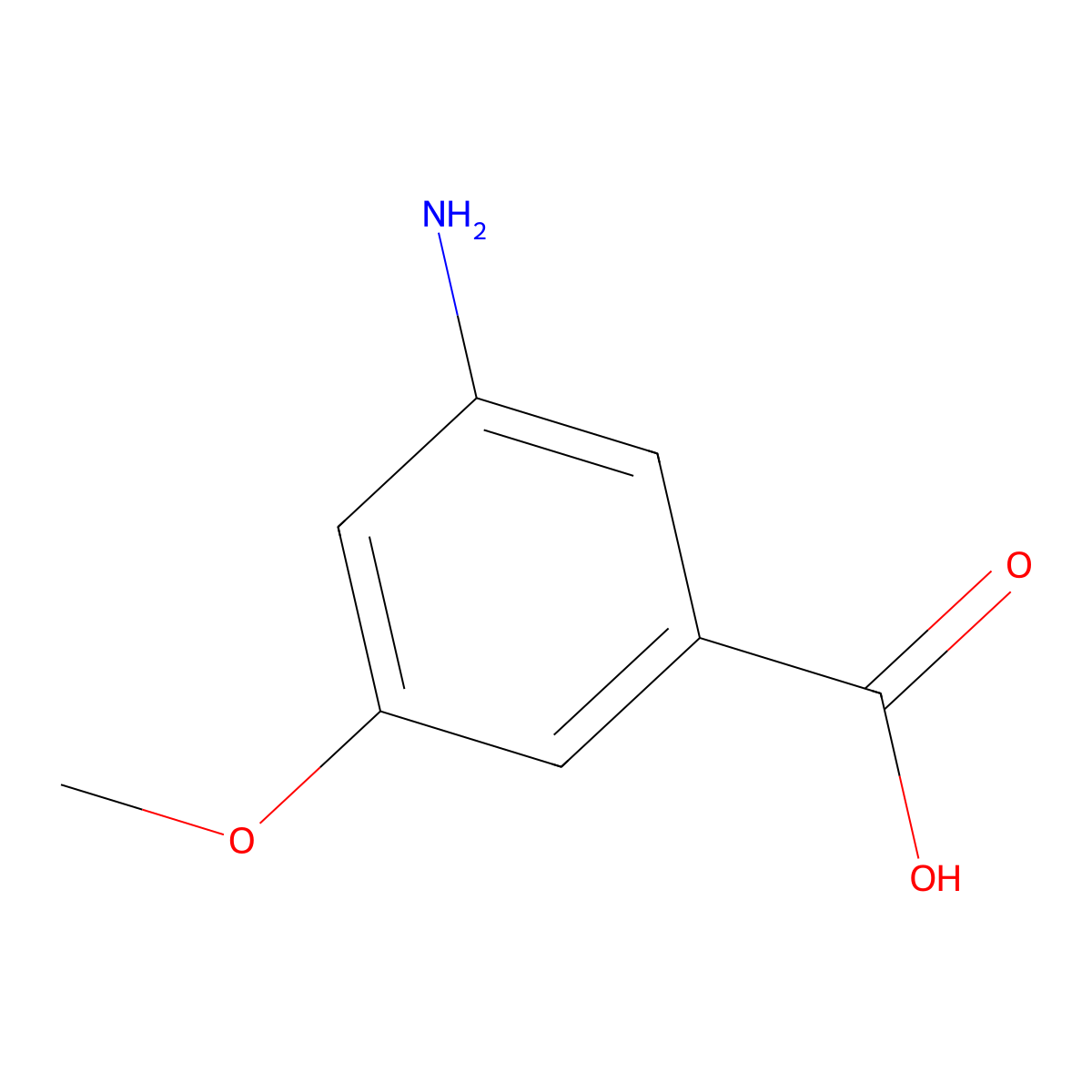3-Amino-5-methoxybenzoic acid molecular structure, CAS 74165-74-5