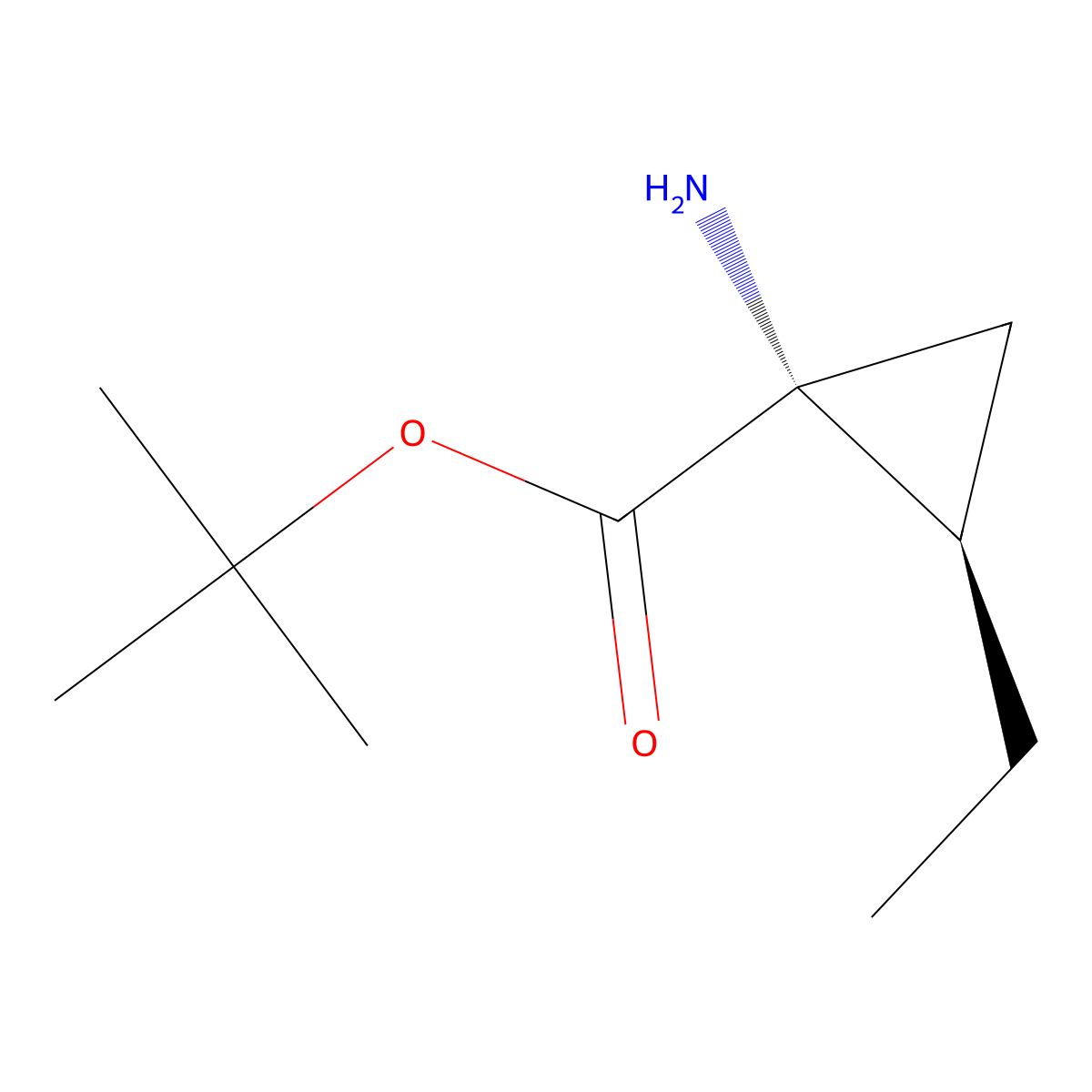 rac-tert-butyl (1R,2R)-1-amino-2-ethylcyclopropane-1-carboxylate molecular structure, CAS 741660-47-9