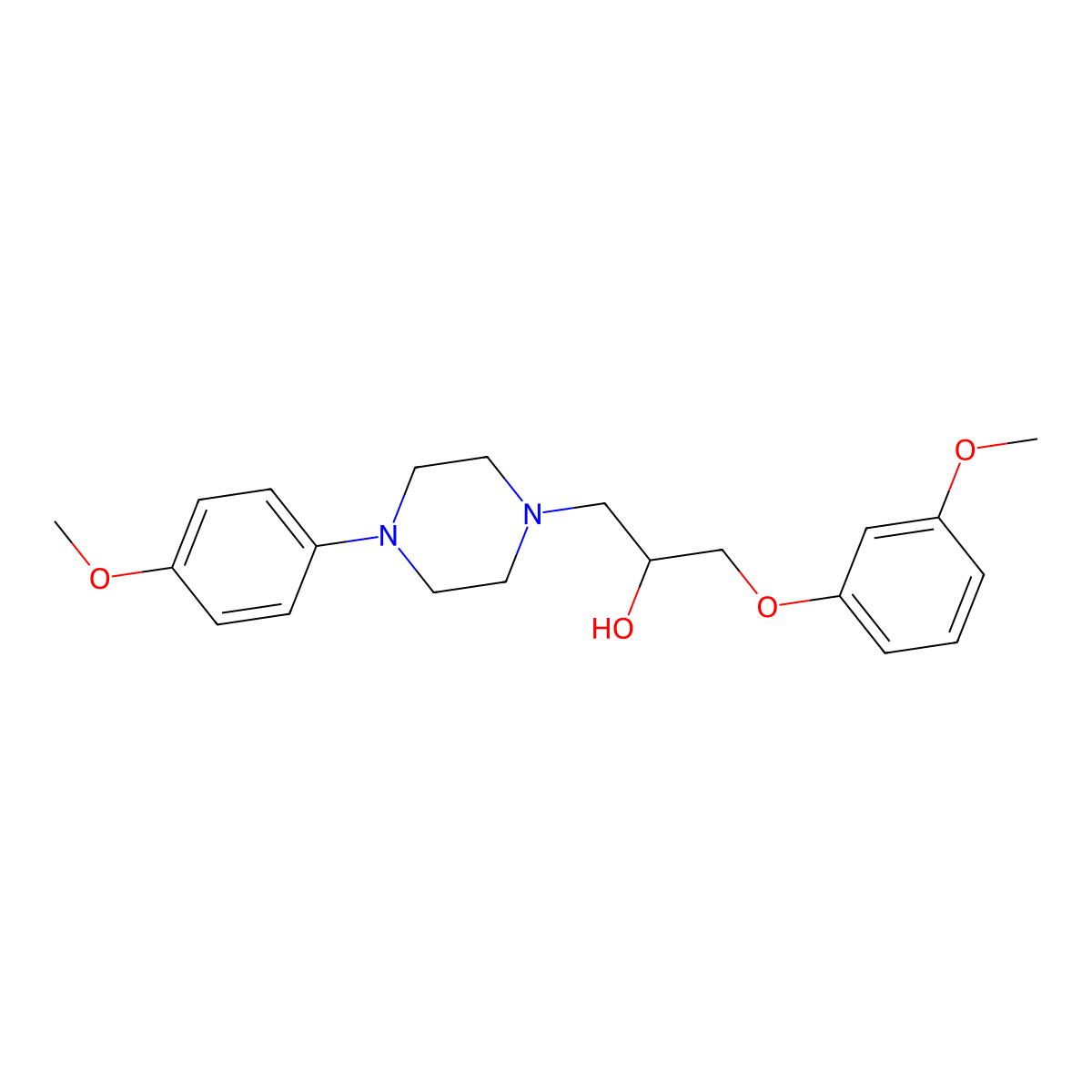 1-(3-Methoxyphenoxy)-3-[4-(4-methoxyphenyl)piperazin-1-yl]propan-2-ol molecular structure, CAS 741666-48-8