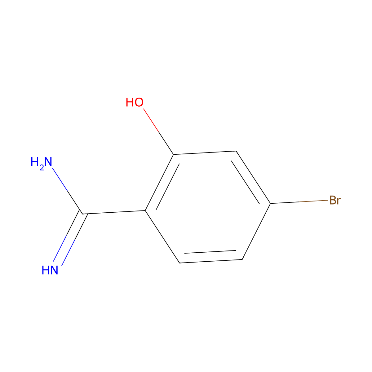 4-Bromo-2-hydroxybenzene-1-carboximidamide molecular structure, CAS 741667-64-1
