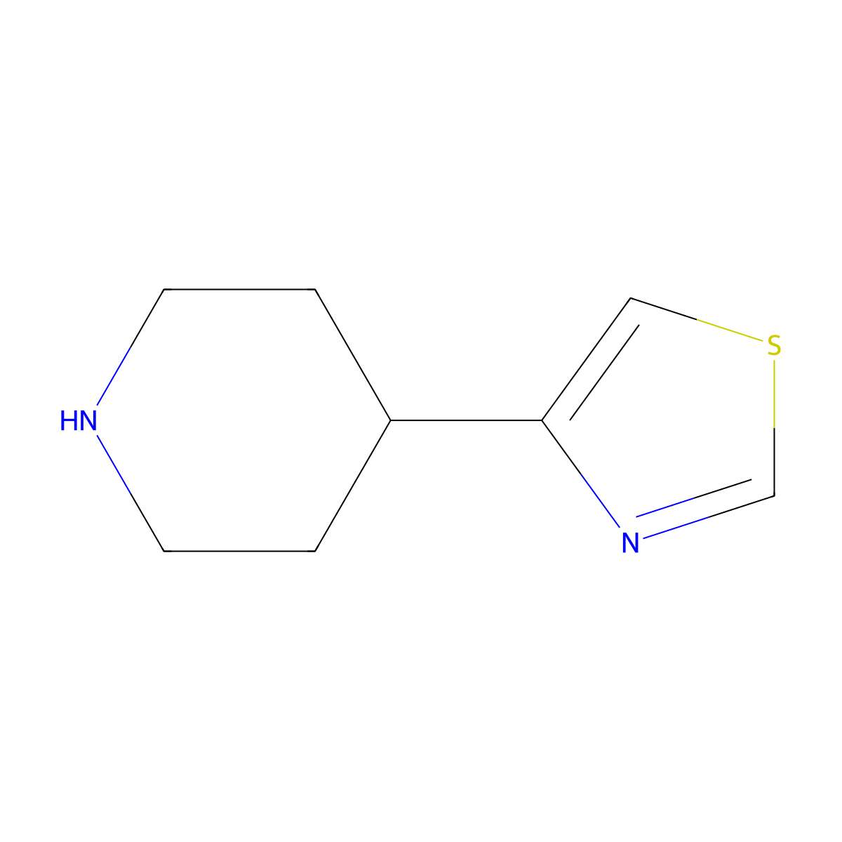 4-(1,3-Thiazol-4-yl)piperidine molecular structure, CAS 741670-62-2