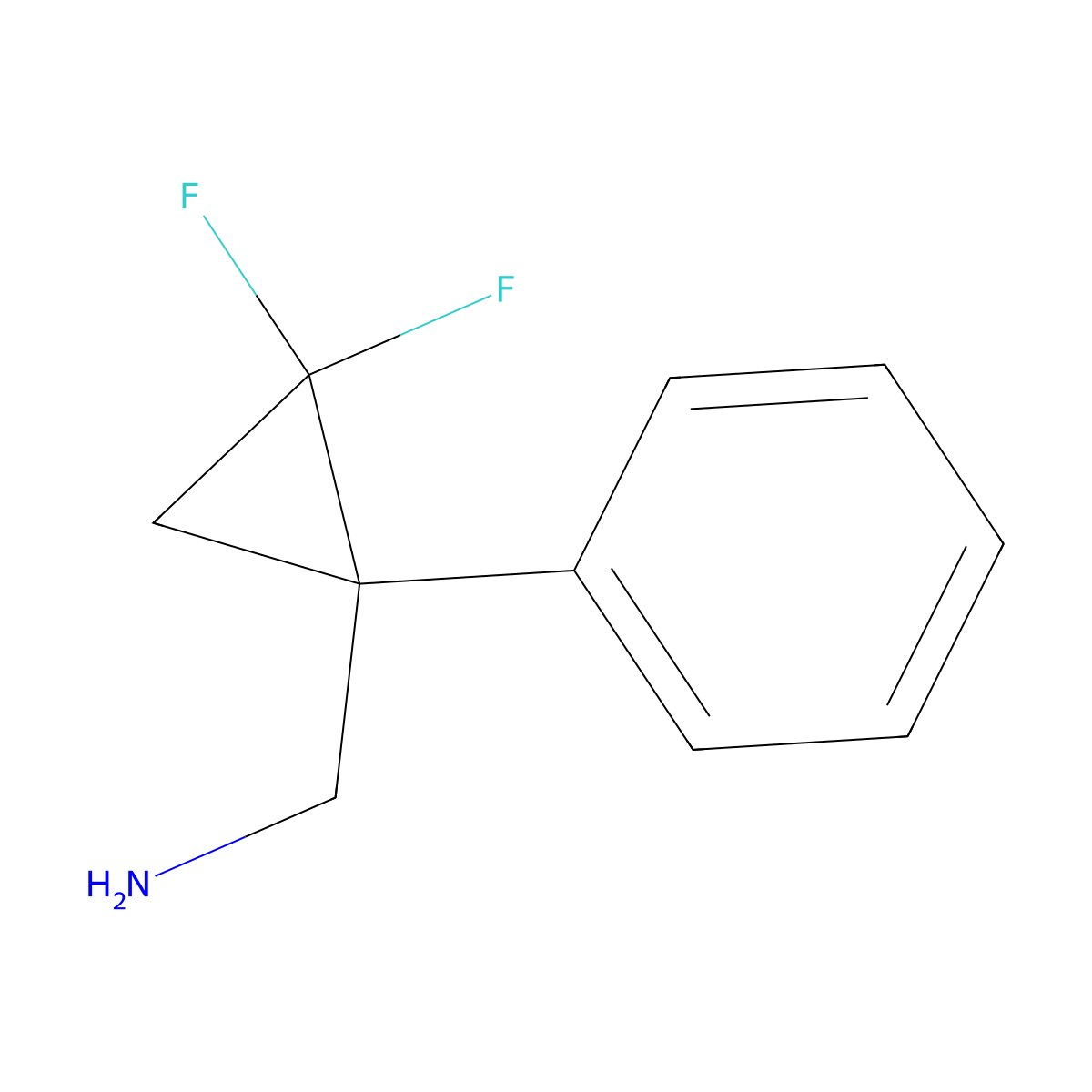 (2,2-Difluoro-1-phenylcyclopropyl)methanamine molecular structure, CAS 741674-83-9