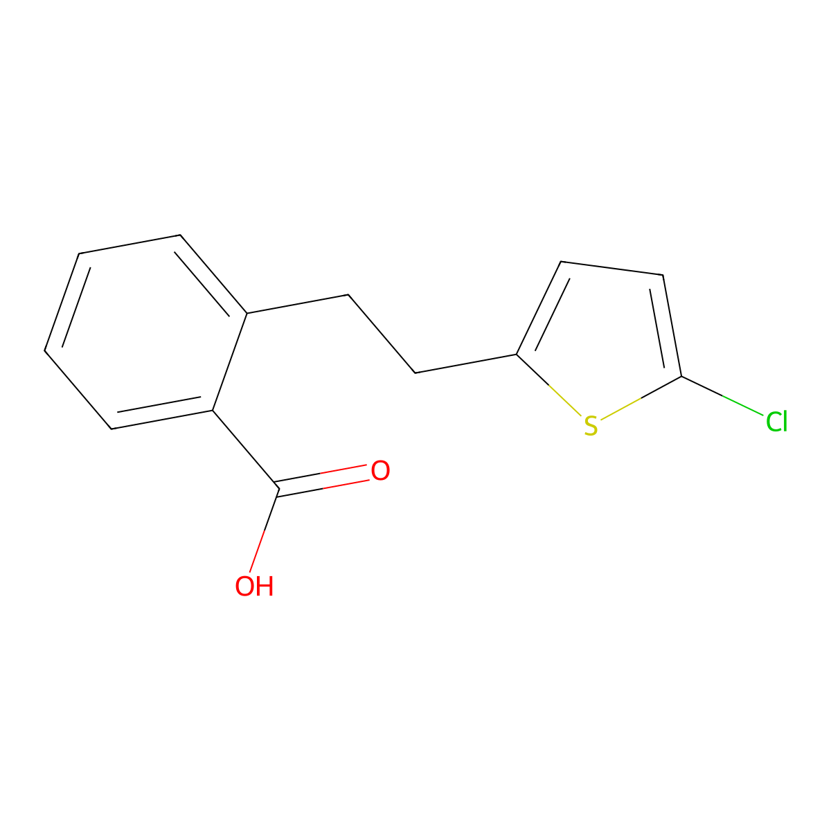2-[2-(5-Chloro-2-thienyl)ethyl]benzoic acid molecular structure, CAS 74168-71-1