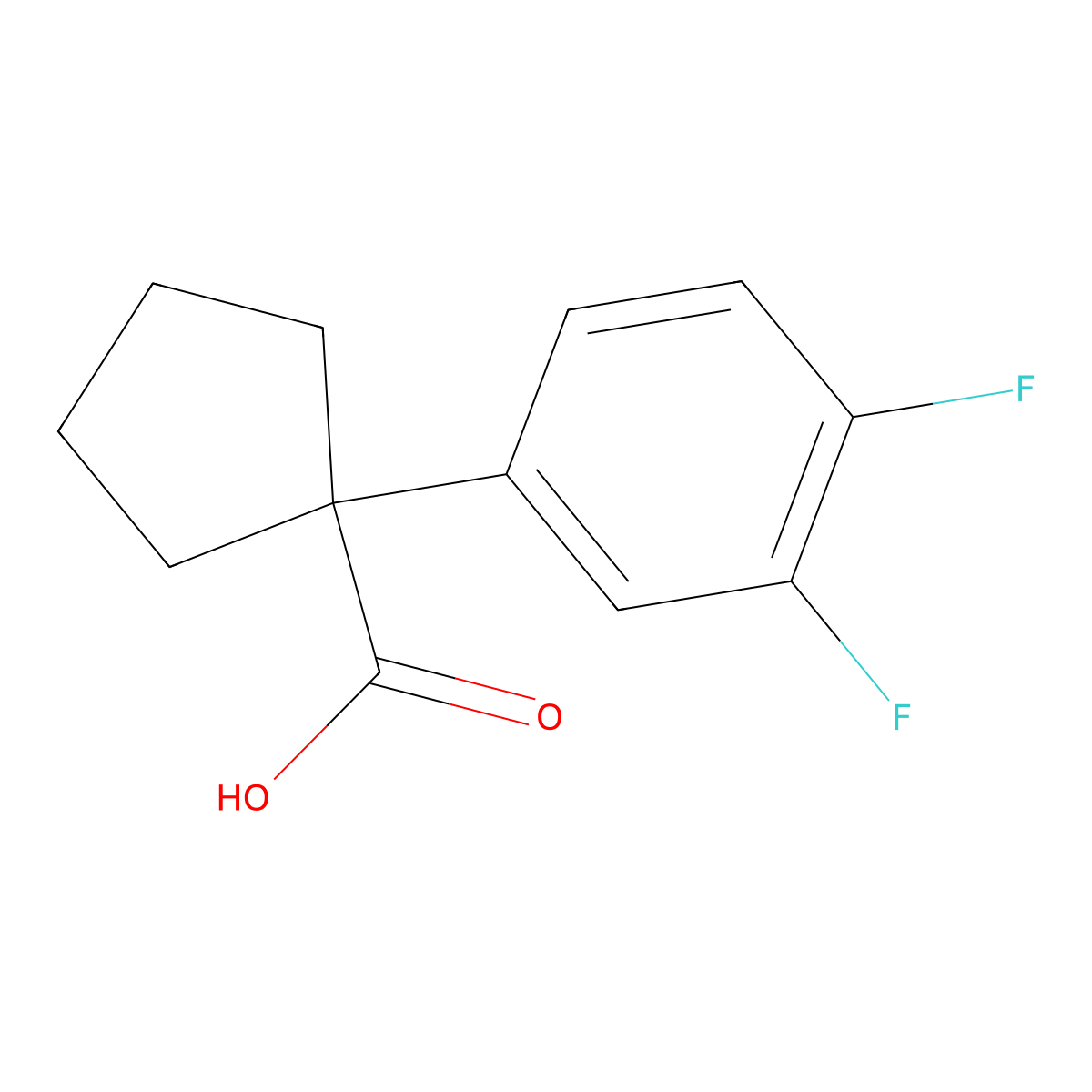 1-(3,4-Difluorophenyl)cyclopentane-1-carboxylic acid molecular structure, CAS 741682-84-8
