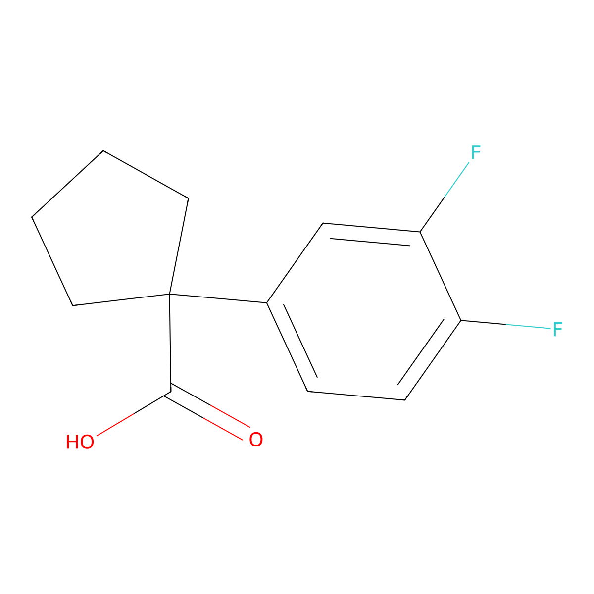 1-(3,4-Difluorophenyl)cyclopentane-1-carboxylic acid molecular structure, CAS 741682-84-8