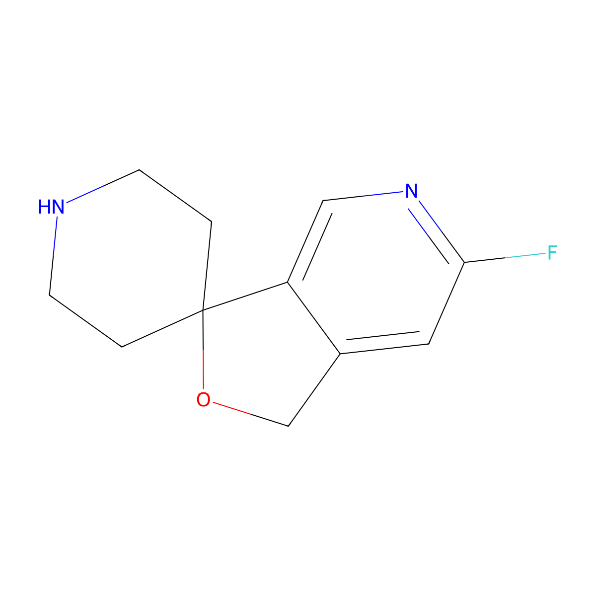 6-Fluoro-1H-spiro[furo[3,4-c]pyridine-3,4'-piperidine] molecular structure, CAS 741683-18-1