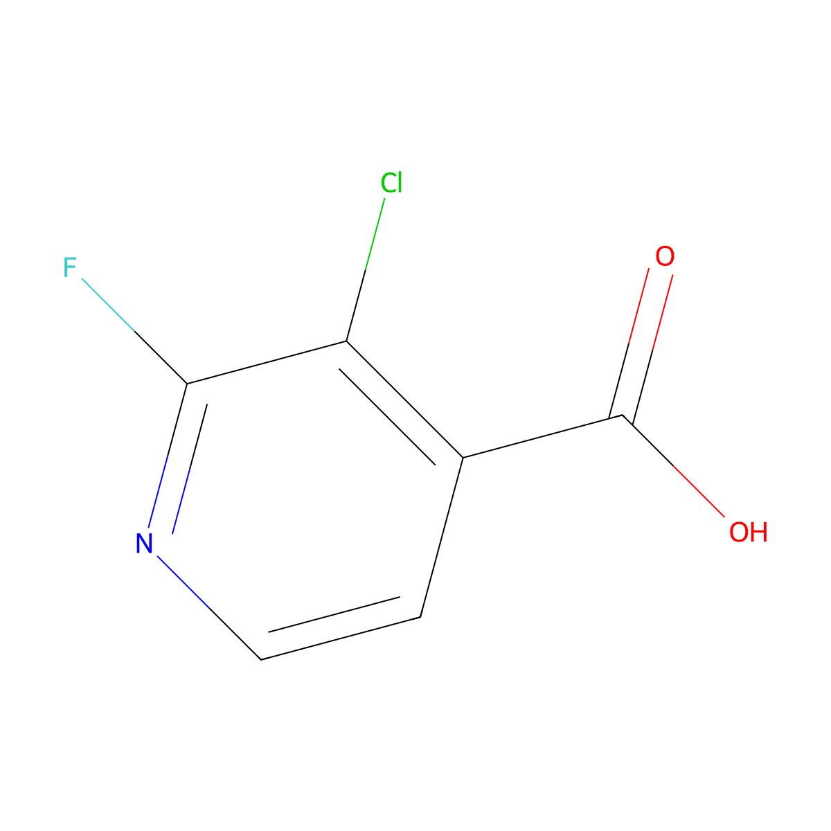3-Chloro-2-fluoropyridine-4-carboxylic acid molecular structure, CAS 741683-19-2