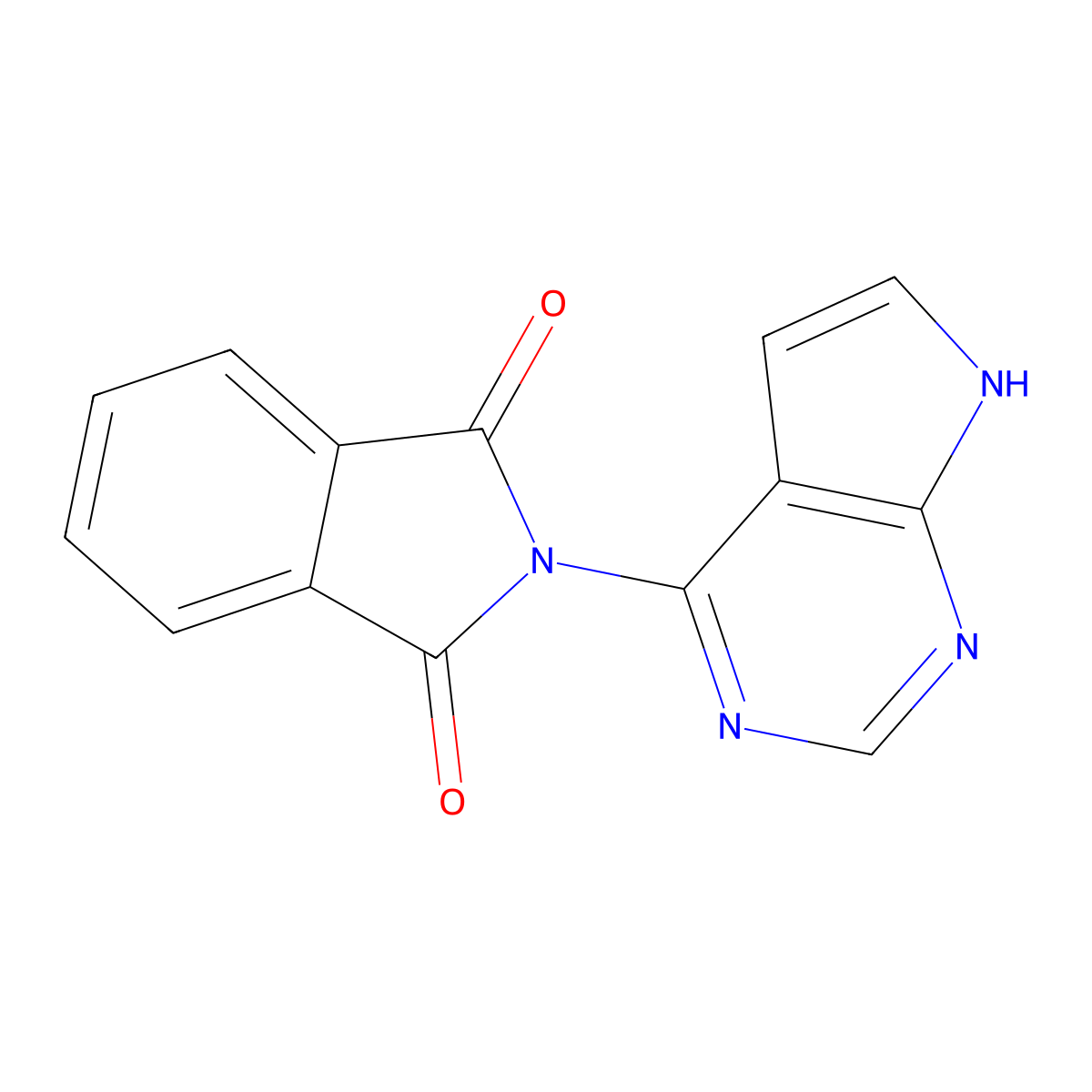 2-(7H-pyrrolo[2,3-d]pyrimidin-4-yl)isoindoline-1,3-dione molecular structure, CAS 741686-49-7