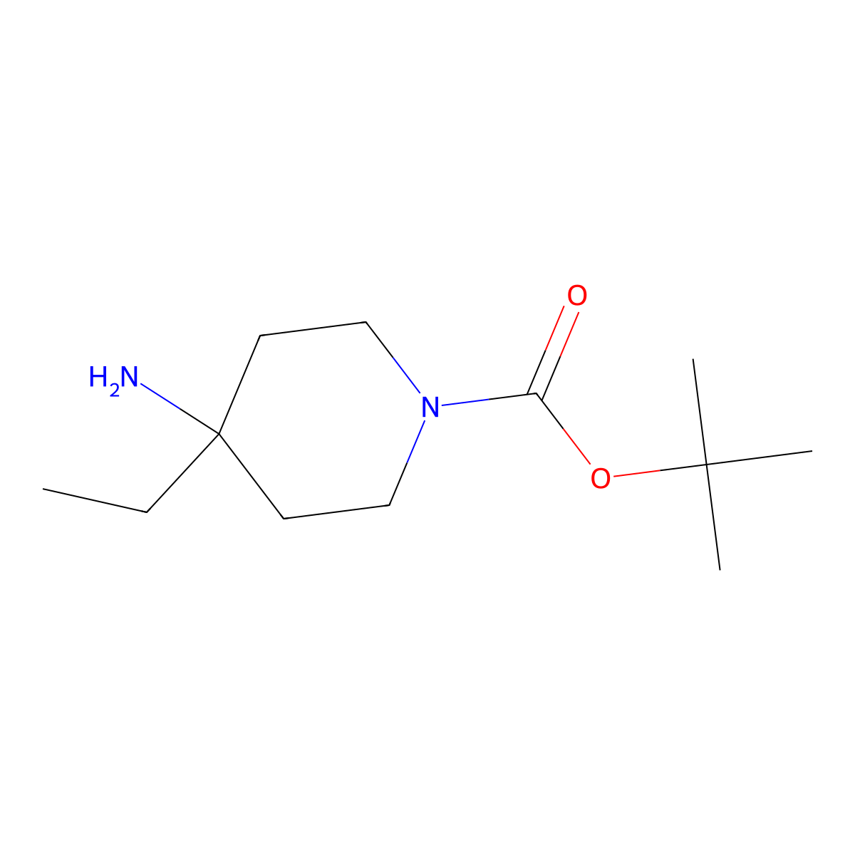 Tert-butyl 4-amino-4-ethylpiperidine-1-carboxylate molecular structure, CAS 741687-07-0