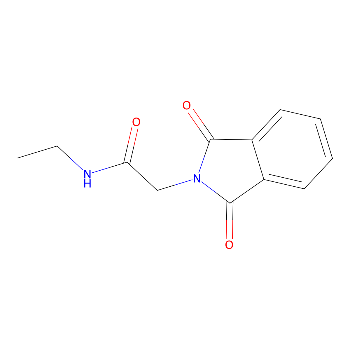 2-Isoindolineacetamide, 1,3-dioxo-N-ethyl- molecular structure, CAS 74169-70-3