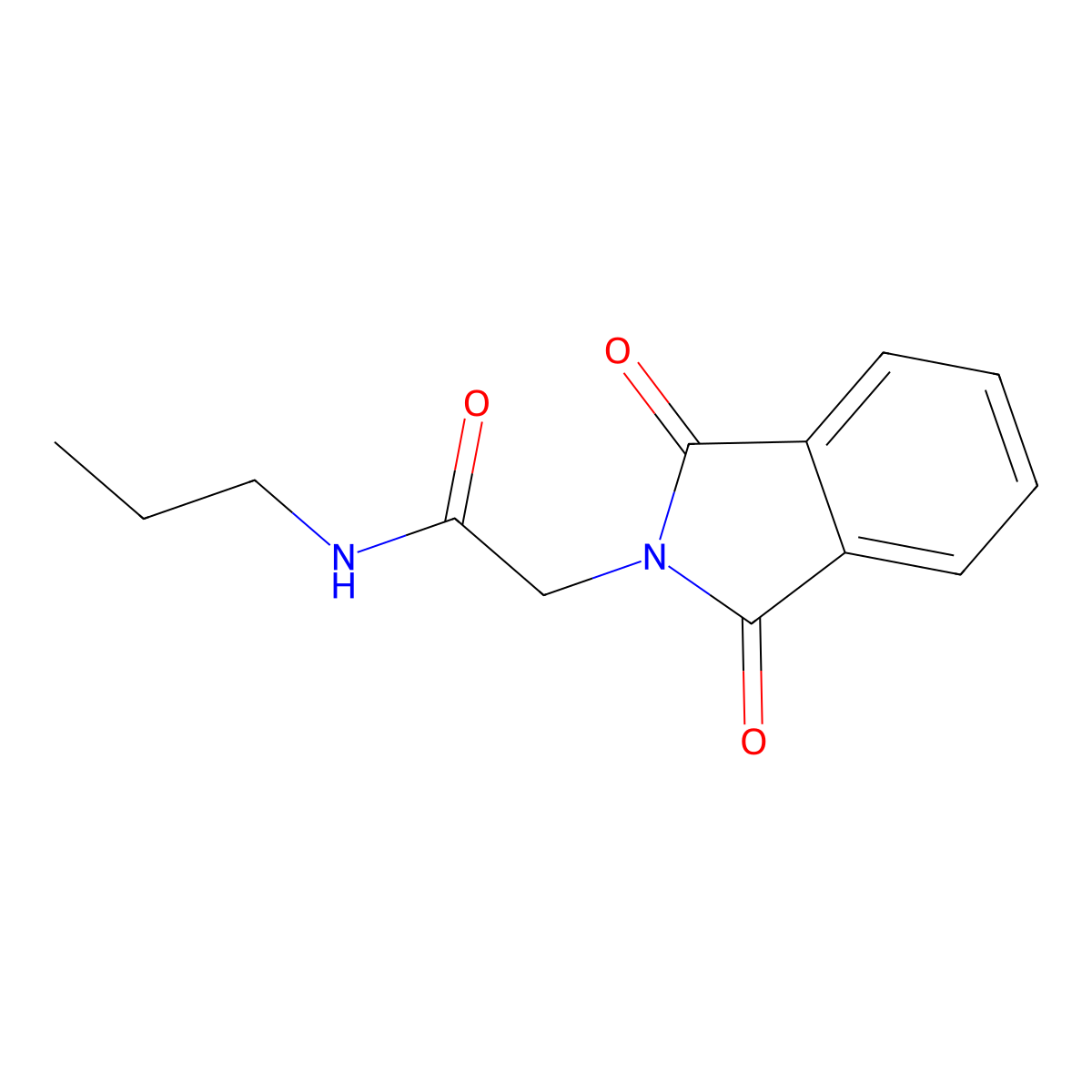 1,3-Dihydro-1,3-dioxo-N-propyl-2H-isoindole-2-acetamide molecular structure, CAS 74169-71-4