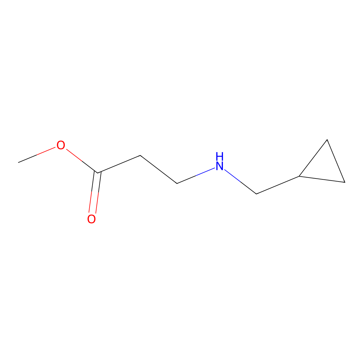 Methyl 3-[(cyclopropylmethyl)amino]propanoate molecular structure, CAS 741698-52-2
