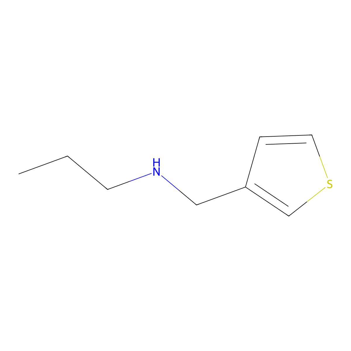 N-(thiophen-3-ylmethyl)propan-1-amine molecular structure, CAS 741698-78-2