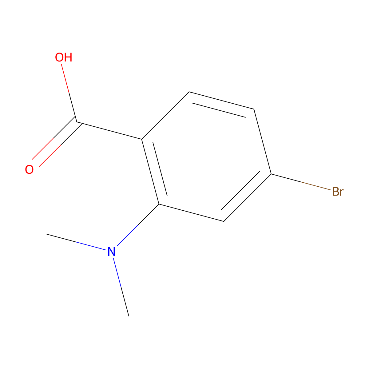 4-Bromo-2-(dimethylamino)benzoic acid molecular structure, CAS 741698-88-4