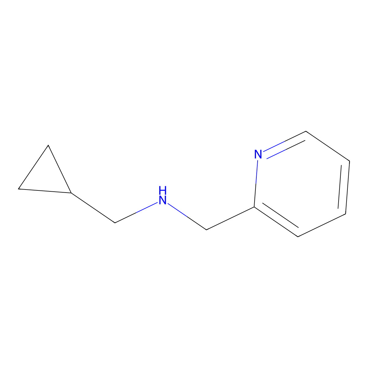 (Cyclopropylmethyl)(pyridin-2-ylmethyl)amine molecular structure, CAS 741698-98-6