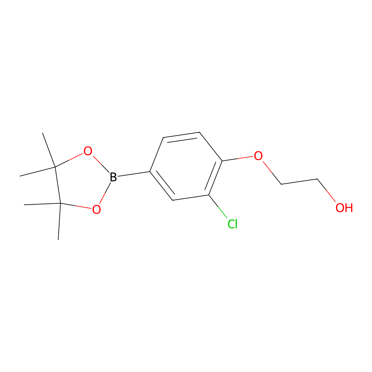 2-[2-Chloro-4-(4,4,5,5-tetramethyl-1,3,2-dioxaborolan-2-yl)phenoxy]ethanol molecular structure, CAS 741699-27-4