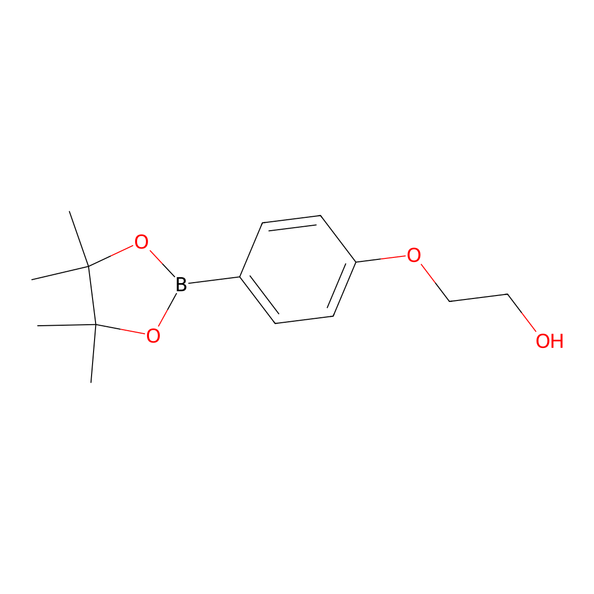 2-(4-(4,4,5,5-Tetramethyl-1,3,2-dioxaborolan-2-yl)phenoxy)ethan-1-ol molecular structure, CAS 741699-47-8