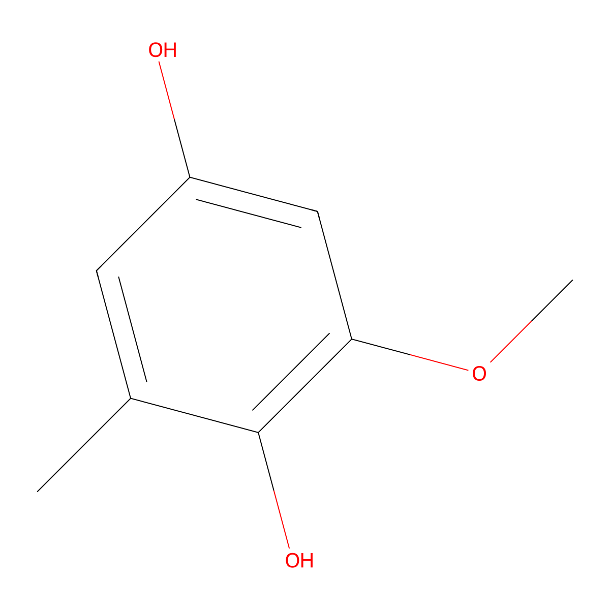 1,4-Dihydroxy-2-methoxy-6-methylbenzene molecular structure, CAS 7417-68-7