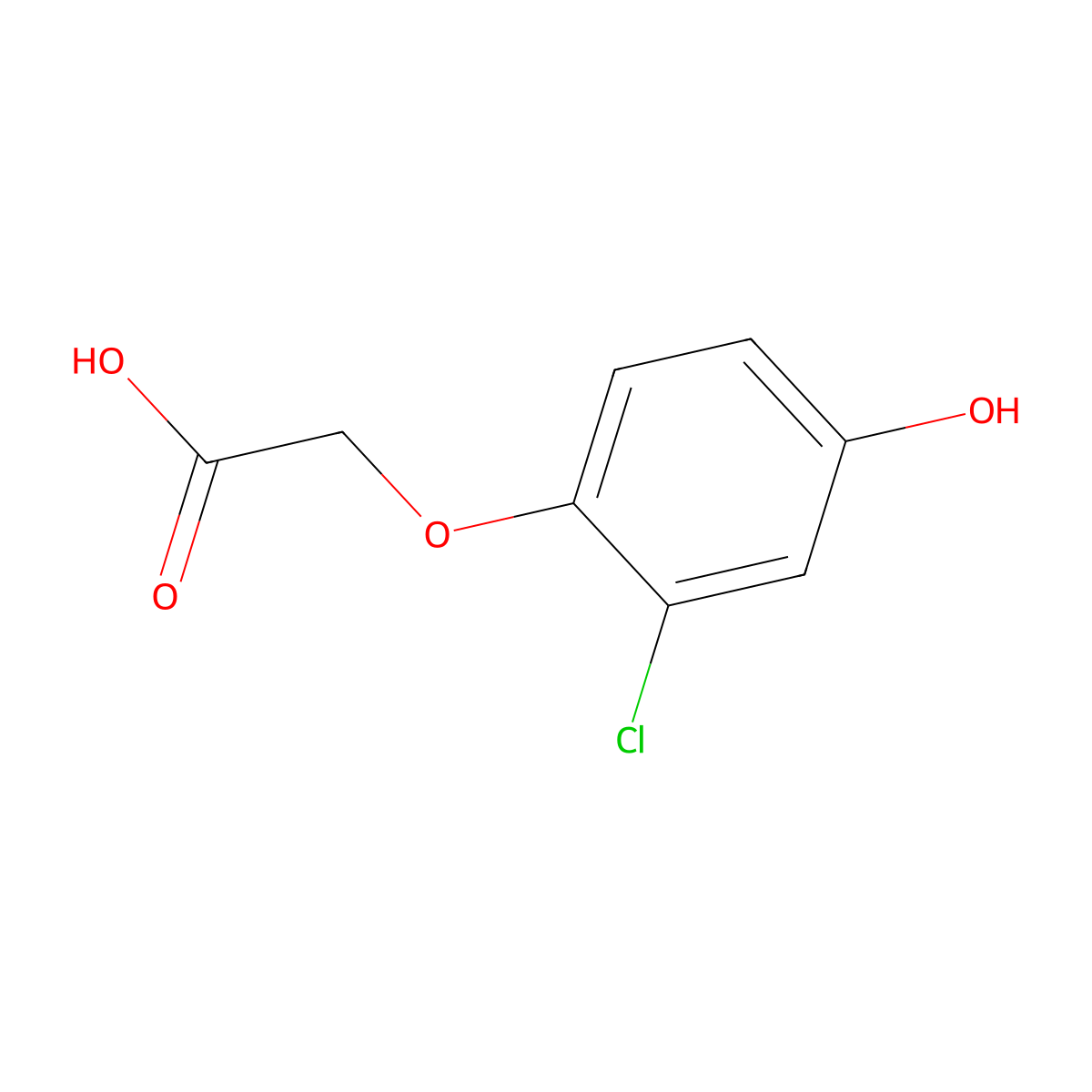(2-Chloro-4-hydroxyphenoxy)acetic acid molecular structure, CAS 7417-87-0