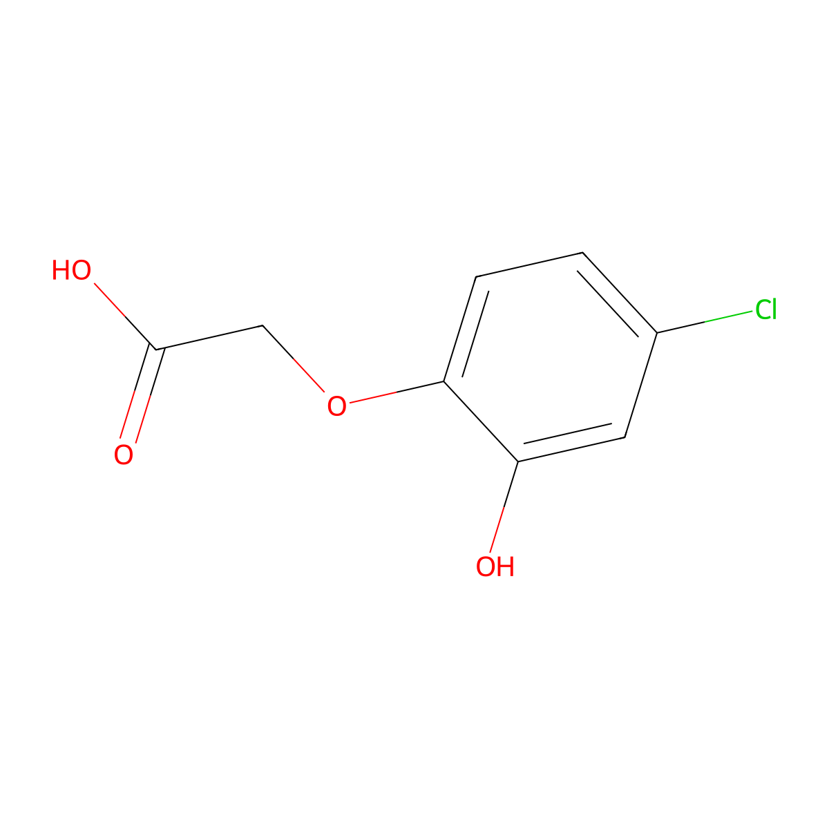 (4-Chloro-2-hydroxyphenoxy)acetic acid molecular structure, CAS 7417-89-2
