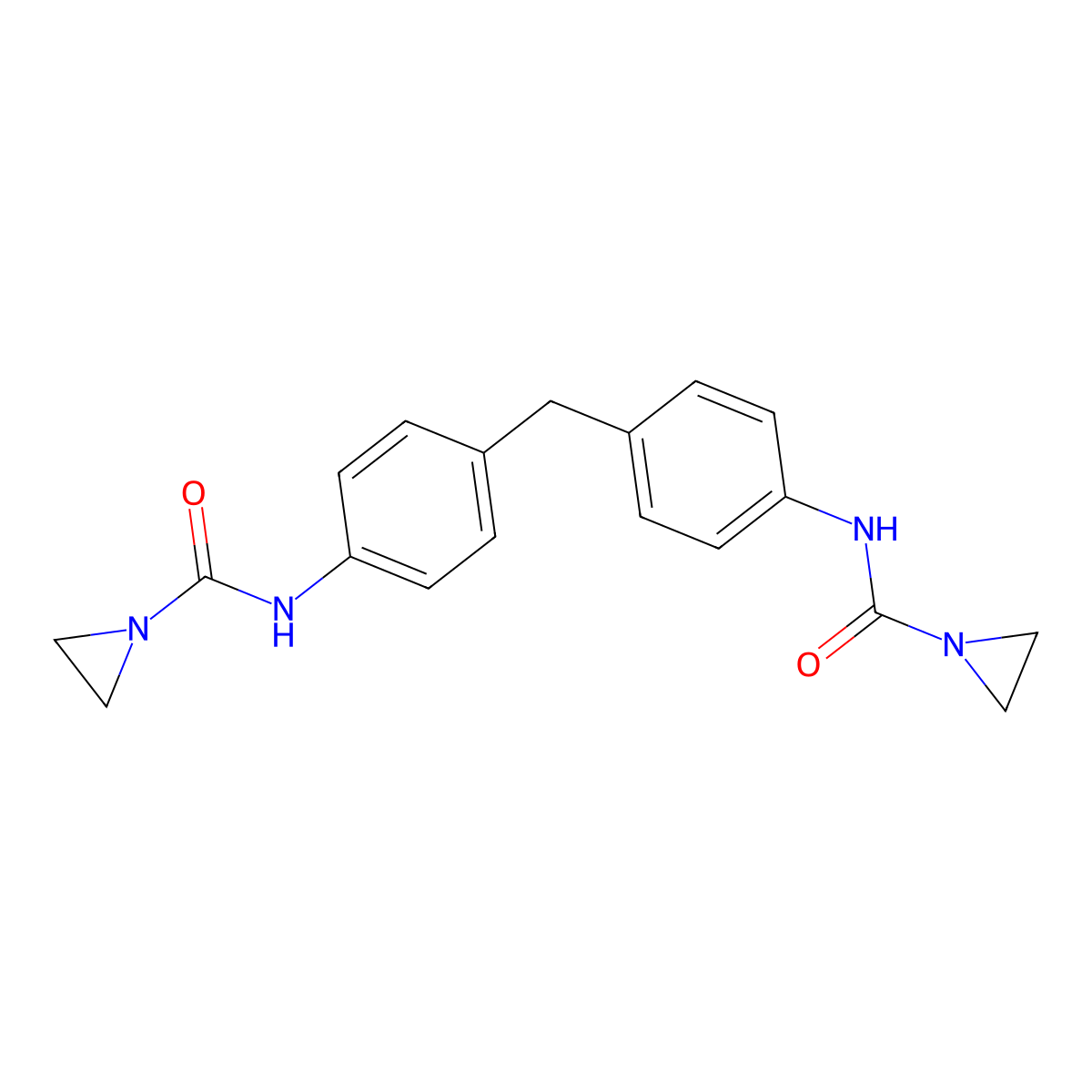1-Aziridinecarboxamide, N,N'-(methylenedi-4,1-phenylene)bis- molecular structure, CAS 7417-99-4