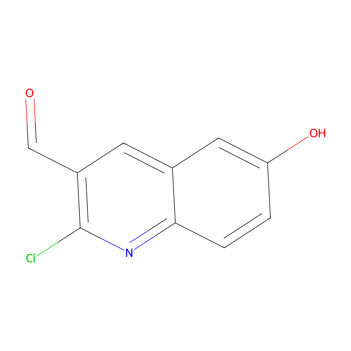 2-Chloro-6-hydroxyquinoline-3-carbaldehyde molecular structure, CAS 741705-20-4