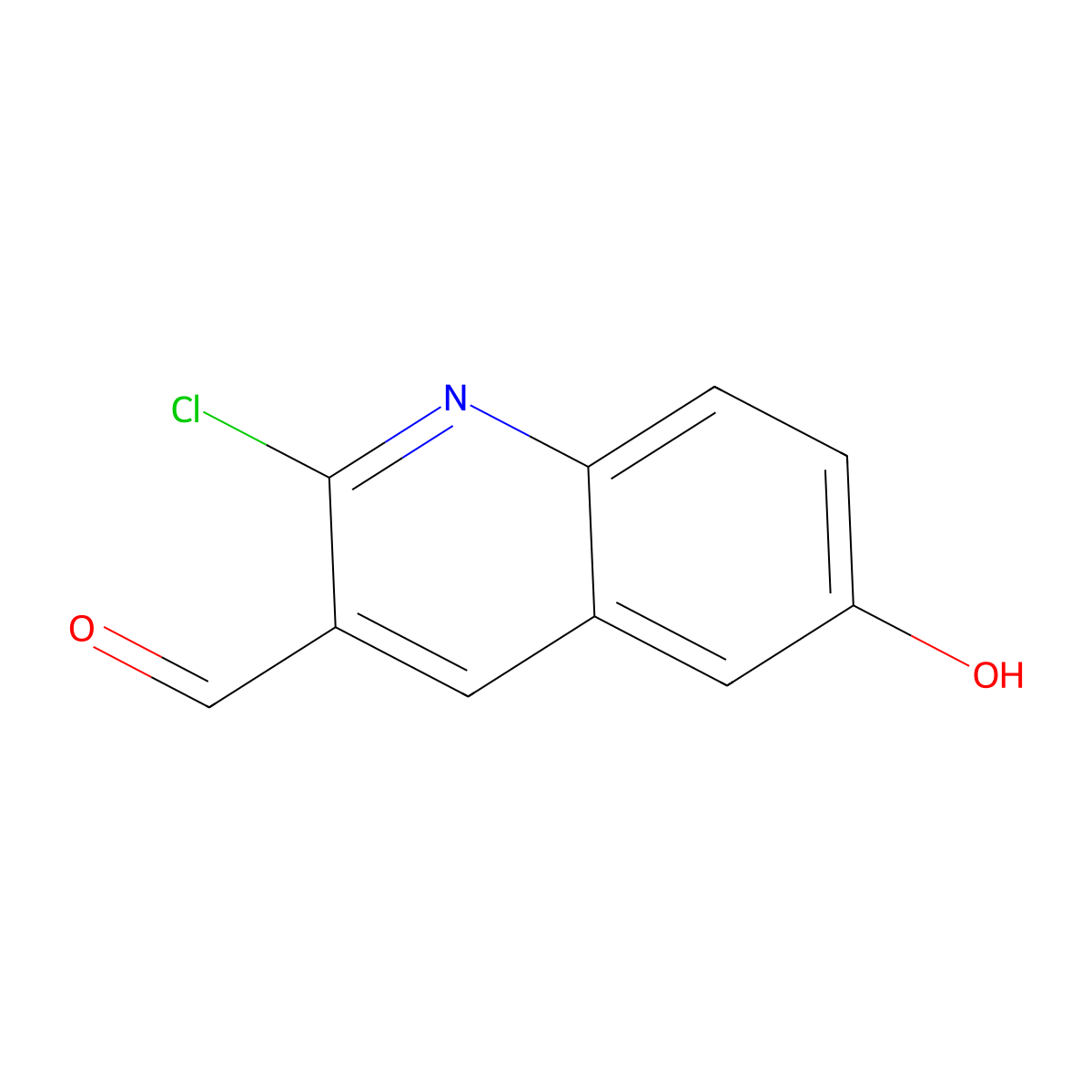 2-Chloro-6-hydroxyquinoline-3-carbaldehyde molecular structure, CAS 741705-20-4