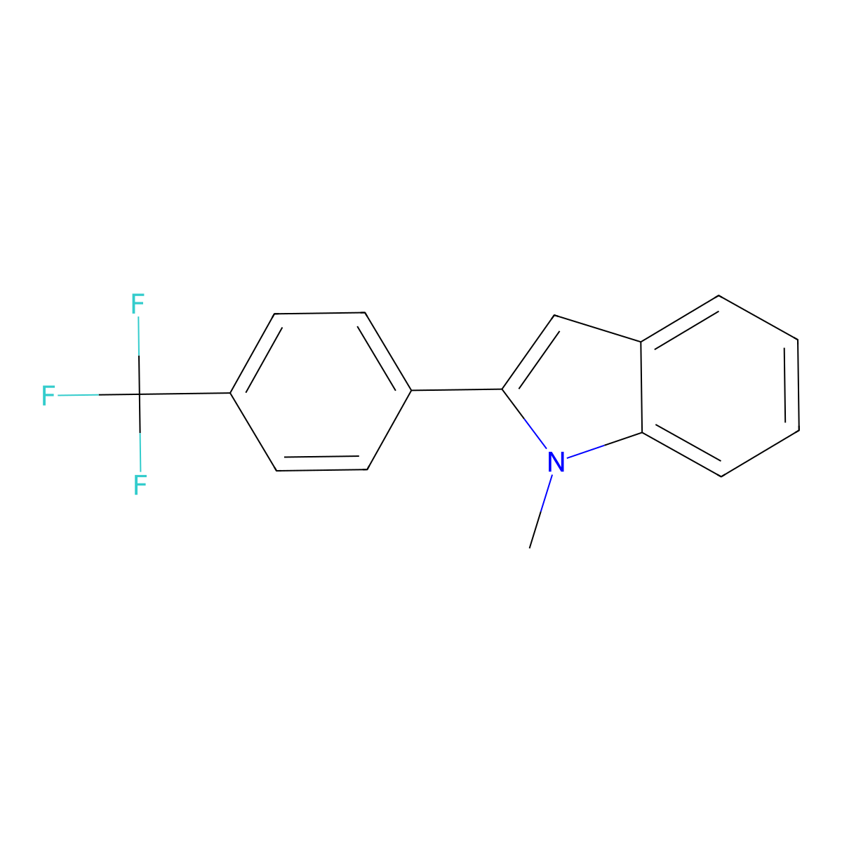 1-Methyl-2-[4-(trifluoromethyl)phenyl]indole molecular structure, CAS 741709-14-8
