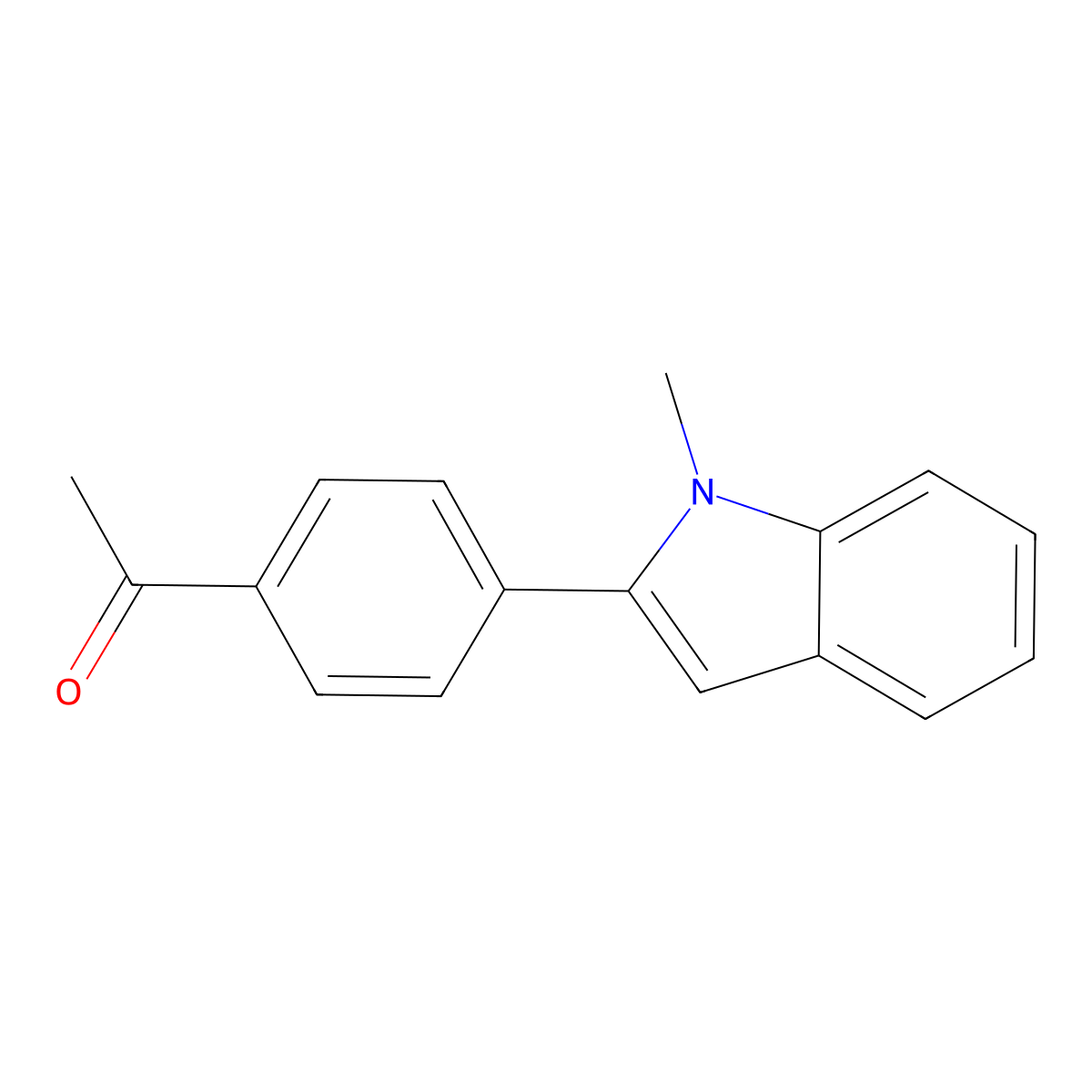 1-[4-(1-methyl-1H-indol-2-yl)phenyl]ethan-1-one molecular structure, CAS 741709-15-9