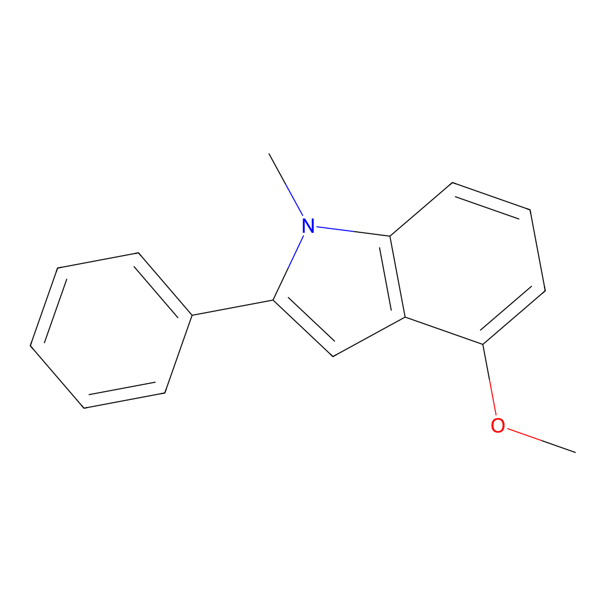 4-methoxy-1-methyl-2-phenyl-1H-indole molecular structure, CAS 741709-18-2