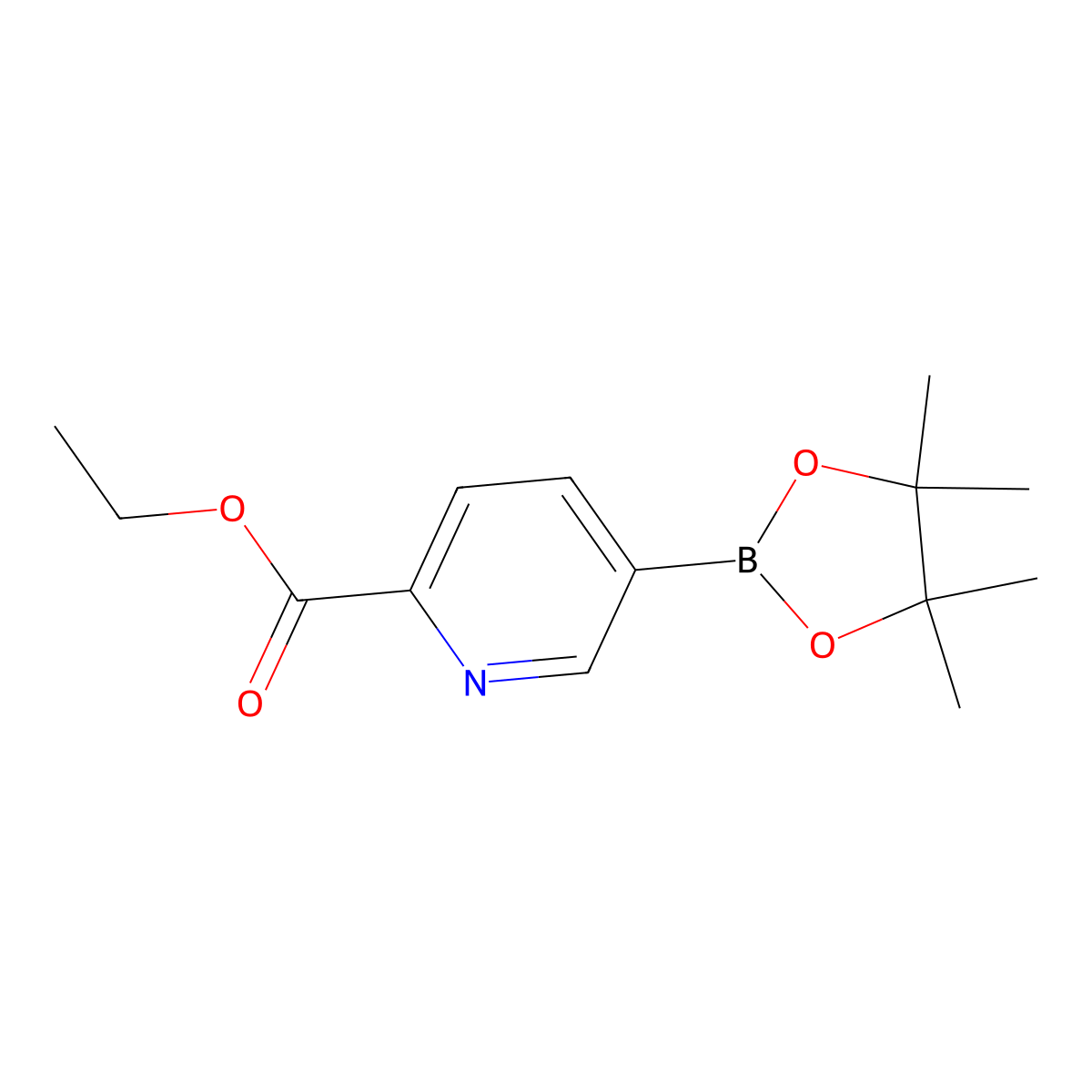 Ethyl 5-(4,4,5,5-tetramethyl-1,3,2-dioxaborolan-2-yl)picolinate molecular structure, CAS 741709-57-9