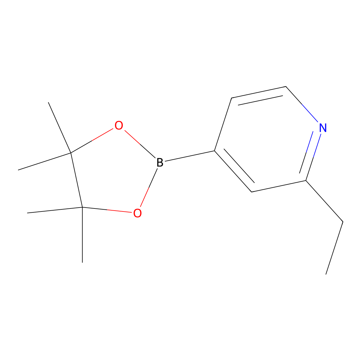 (2-Ethylpyridin-4-yl)boronic acid pinacol ester molecular structure, CAS 741709-60-4