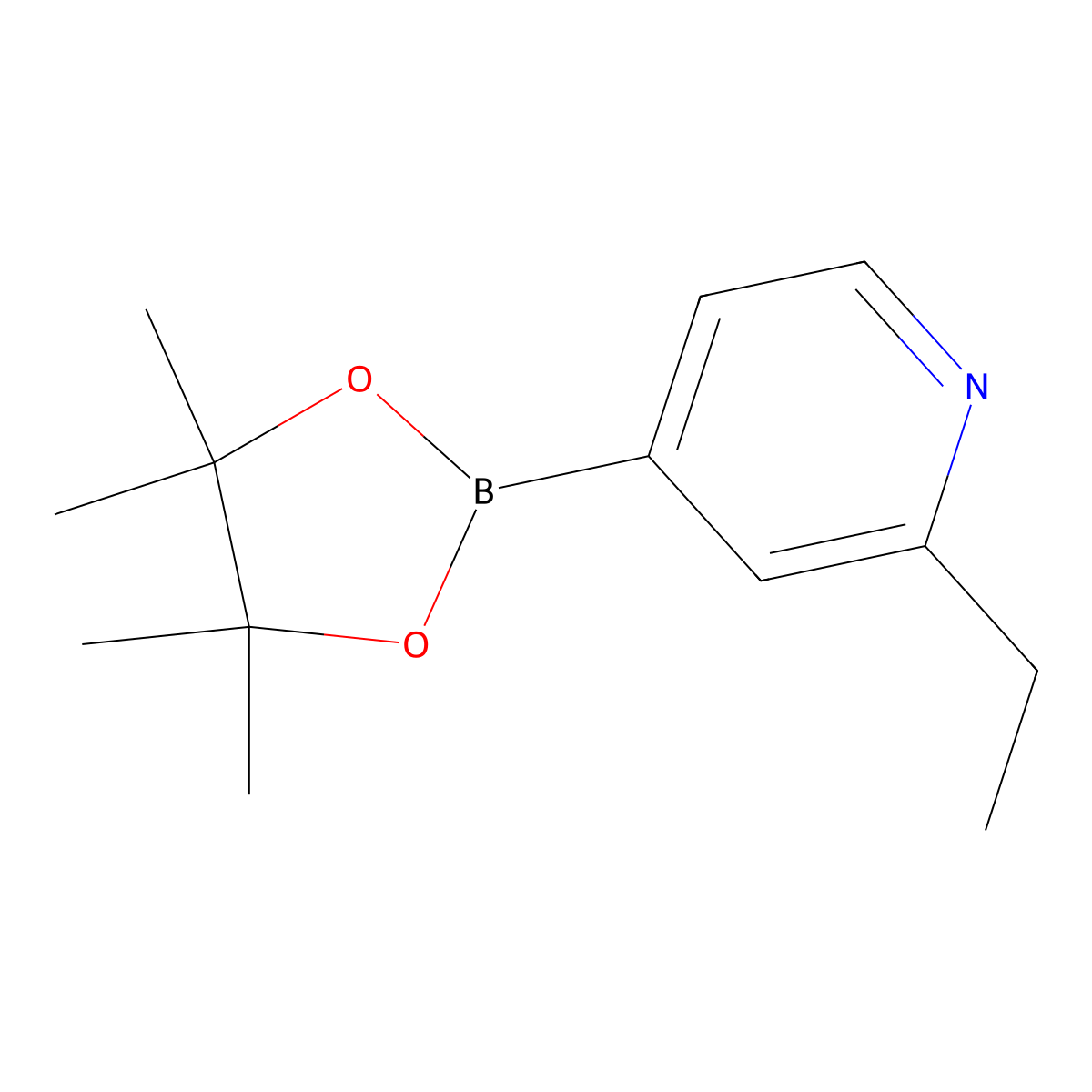 (2-Ethylpyridin-4-yl)boronic acid pinacol ester molecular structure, CAS 741709-60-4