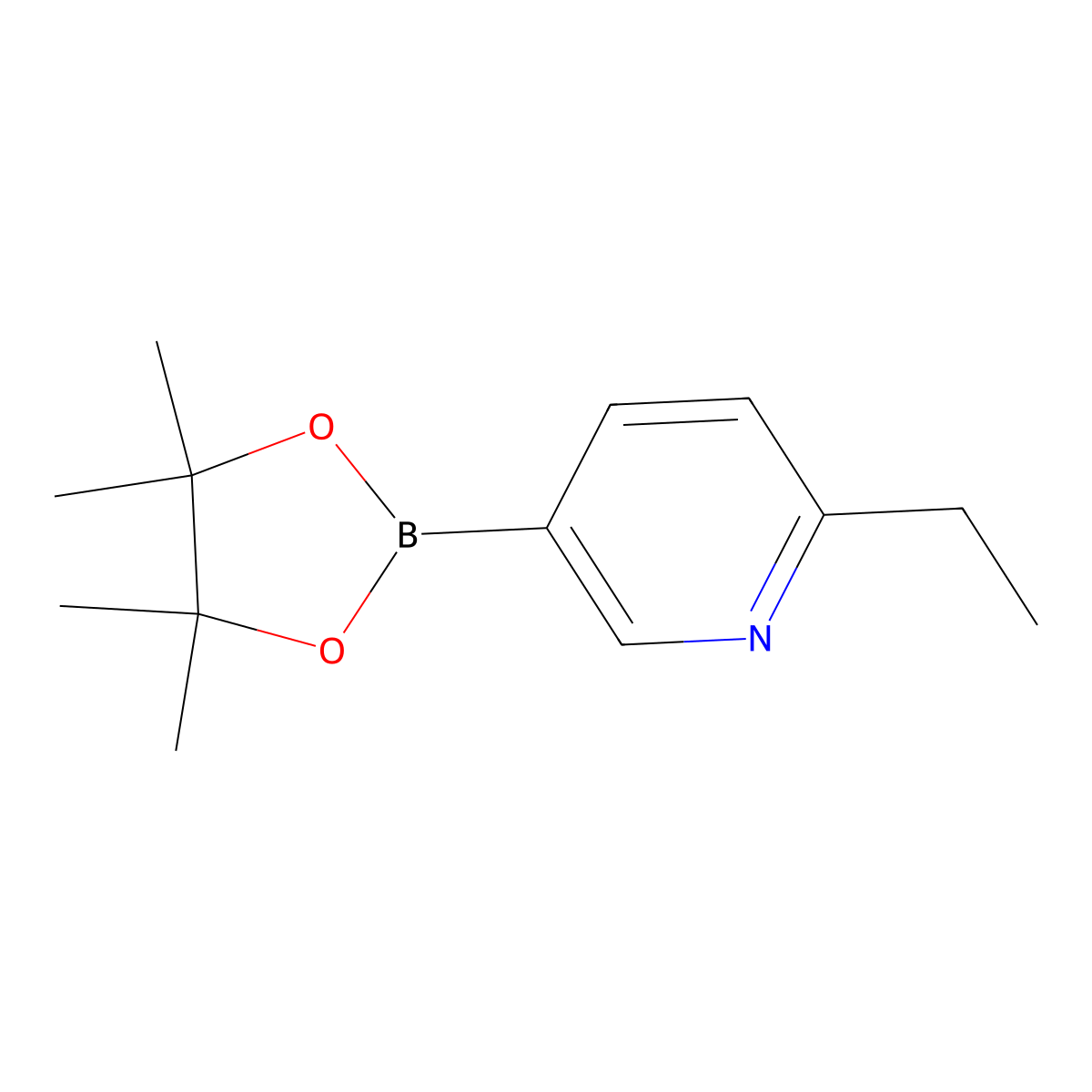 2-Ethyl-5-(4,4,5,5-tetramethyl-1,3,2-dioxaborolan-2-yl)pyridine molecular structure, CAS 741709-61-5