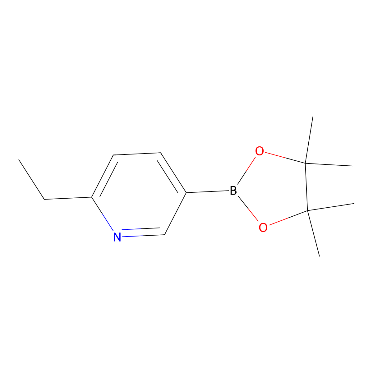 2-Ethyl-5-(4,4,5,5-tetramethyl-1,3,2-dioxaborolan-2-yl)pyridine molecular structure, CAS 741709-61-5