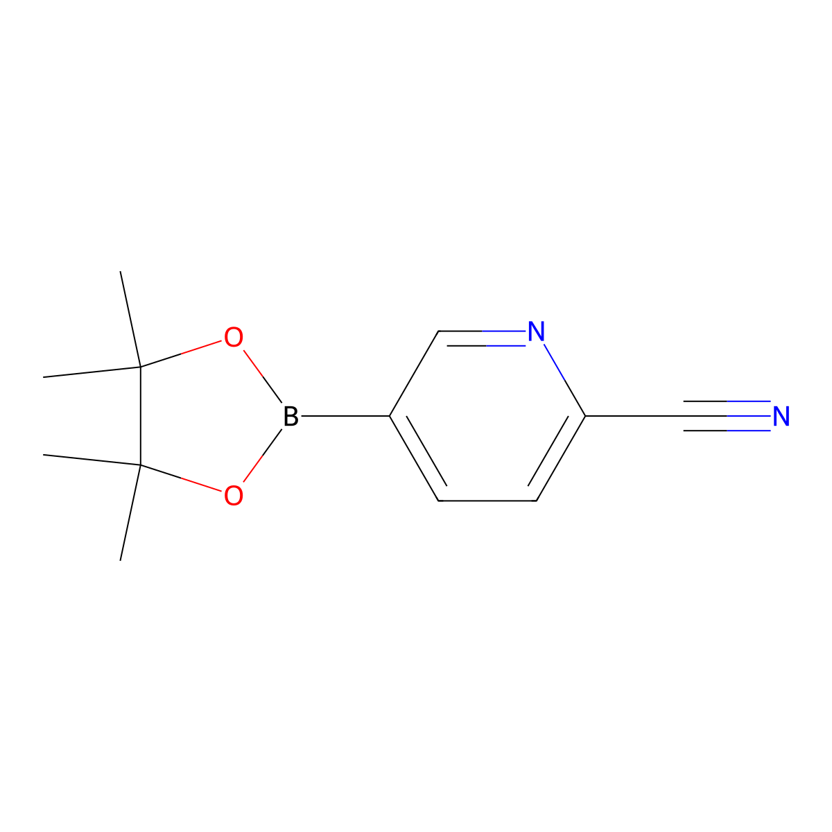 2-Cyanopyridine-5-boronic acid pinacol ester molecular structure, CAS 741709-63-7