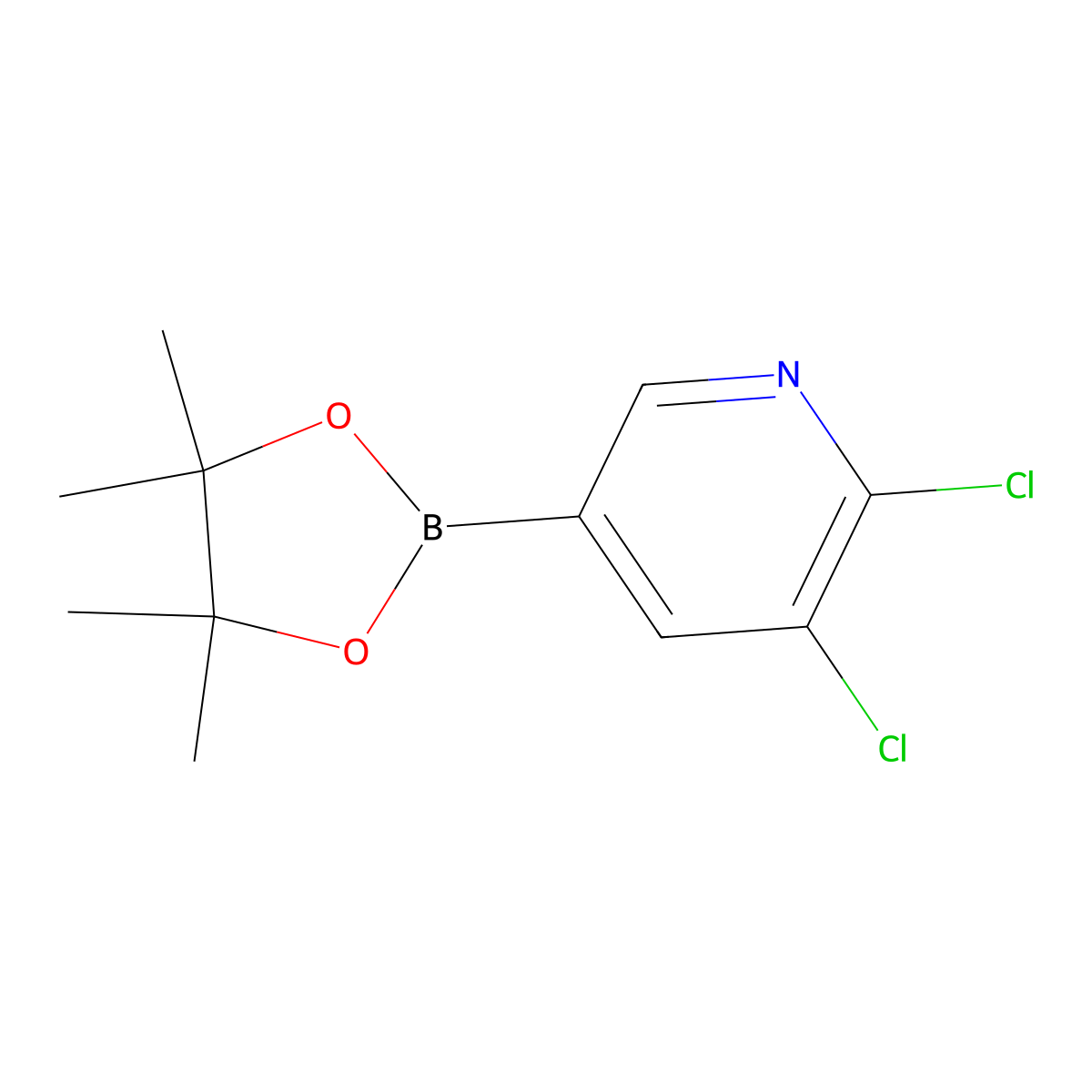 2,3-Dichloro-5-(4,4,5,5-tetramethyl-1,3,2-dioxaborolan-2-yl)pyridine molecular structure, CAS 741709-64-8