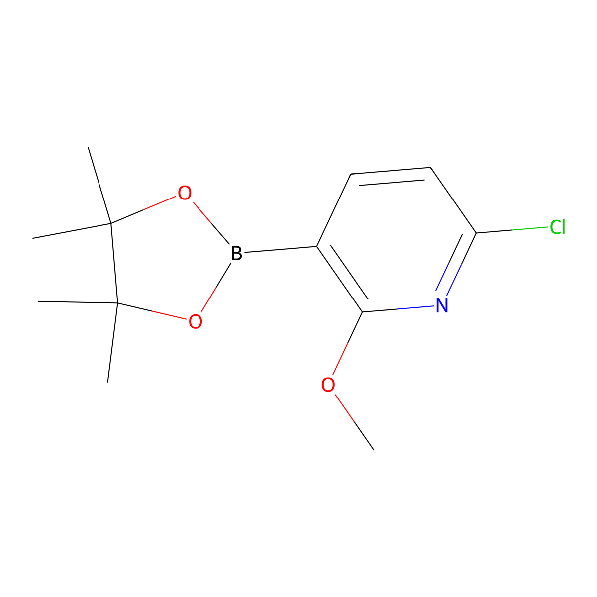 6-Chloro-2-methoxy-3-(4,4,5,5-tetramethyl-1,3,2-dioxaborolan-2-YL)pyridine molecular structure, CAS 741709-68-2