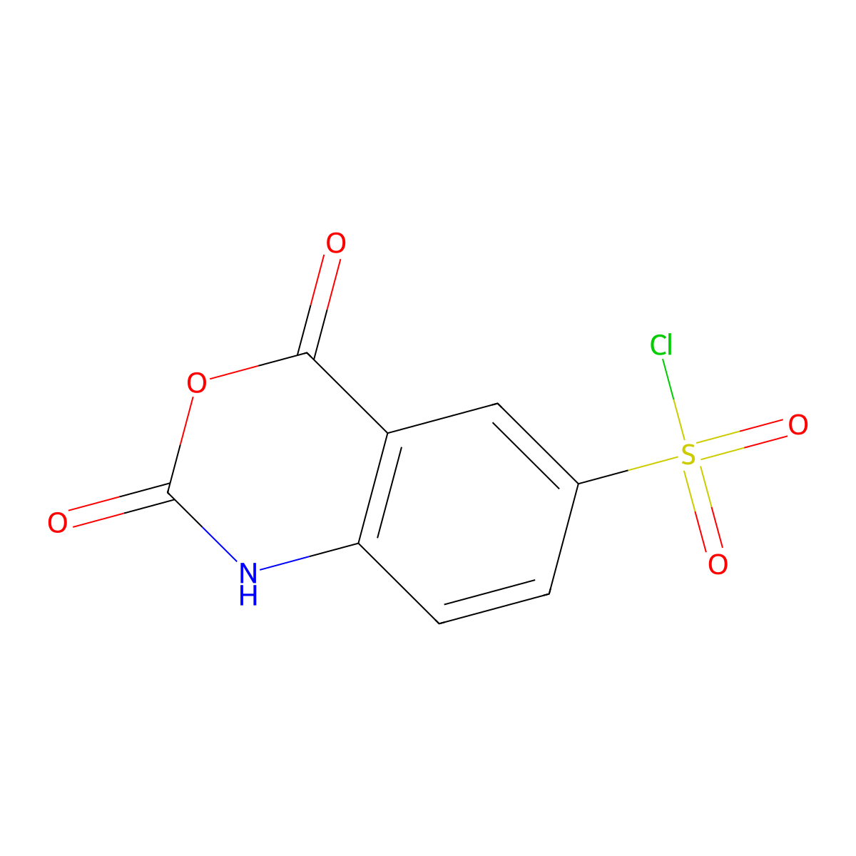 1,4-Dihydro-2,4-dioxo-2H-3,1-benzoxazine-6-sulfonyl chloride molecular structure, CAS 74171-22-5