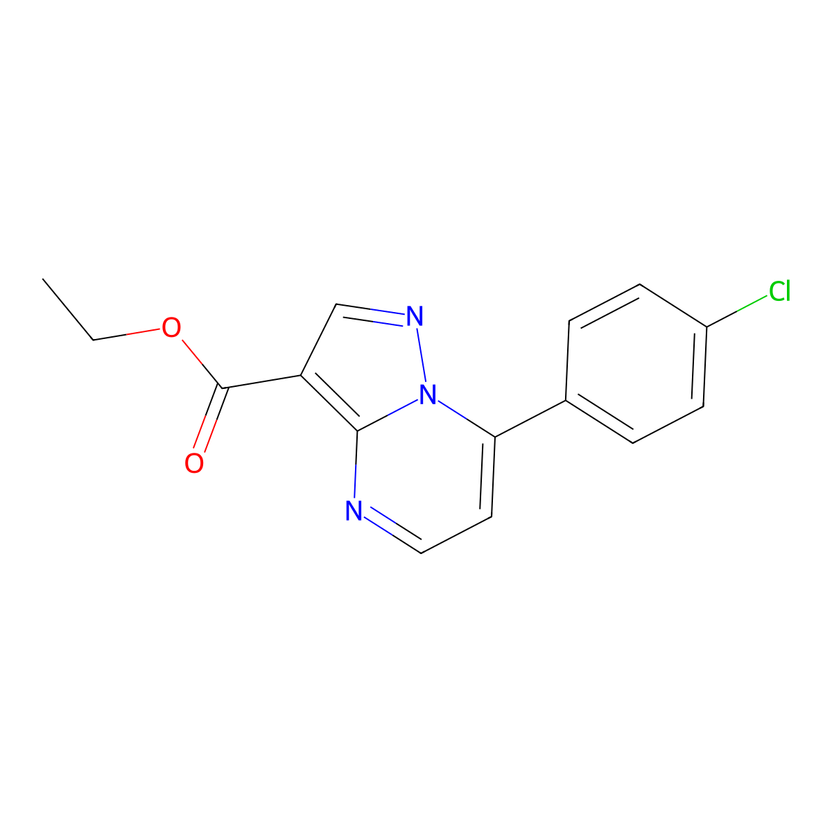 Ethyl 7-(4-chlorophenyl)pyrazolo[1,5-a]pyrimidine-3-carboxylate molecular structure, CAS 741710-05-4