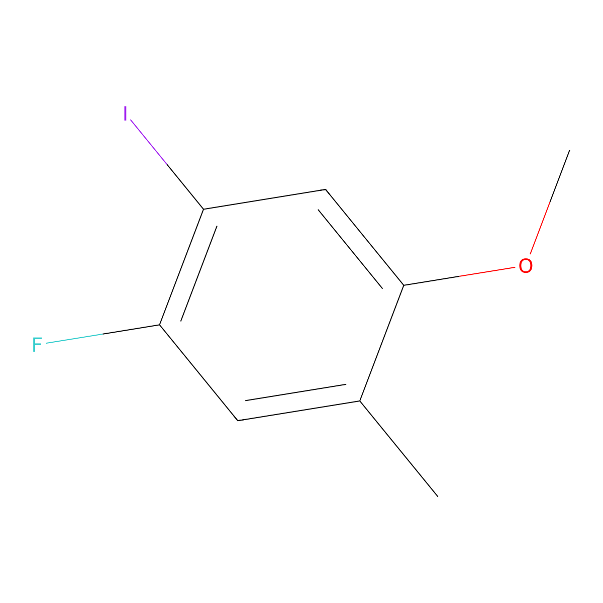 1-Fluoro-2-iodo-4-methoxy-5-methylbenzene molecular structure, CAS 741716-19-8