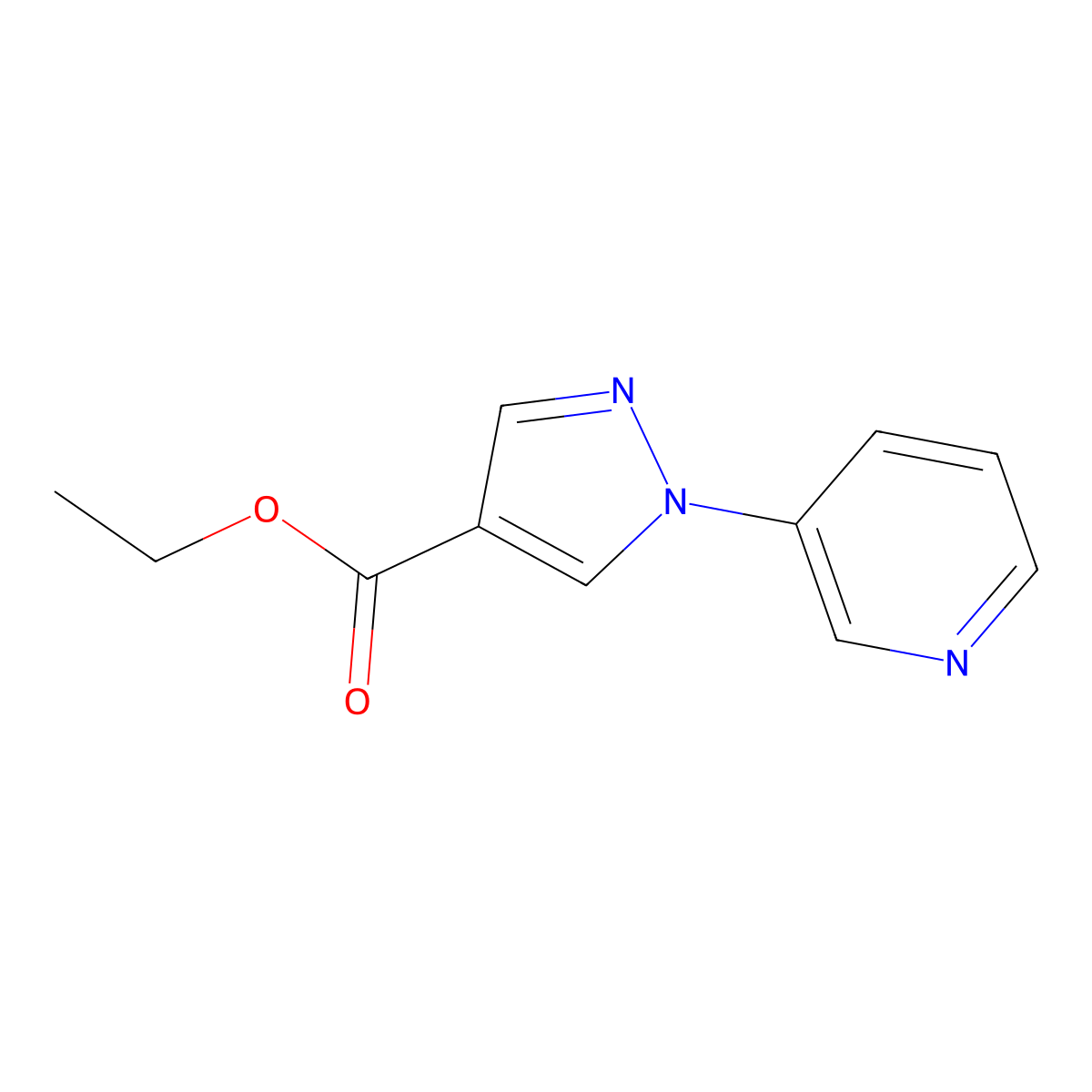 Ethyl 1-(pyridin-3-yl)-1H-pyrazole-4-carboxylate molecular structure, CAS 741717-60-2