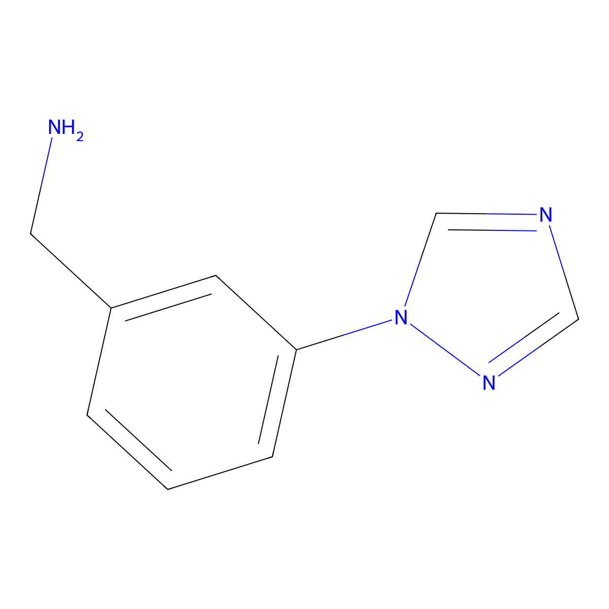 (3-(1H-1,2,4-triazol-1-yl)phenyl)methanamine molecular structure, CAS 741717-66-8