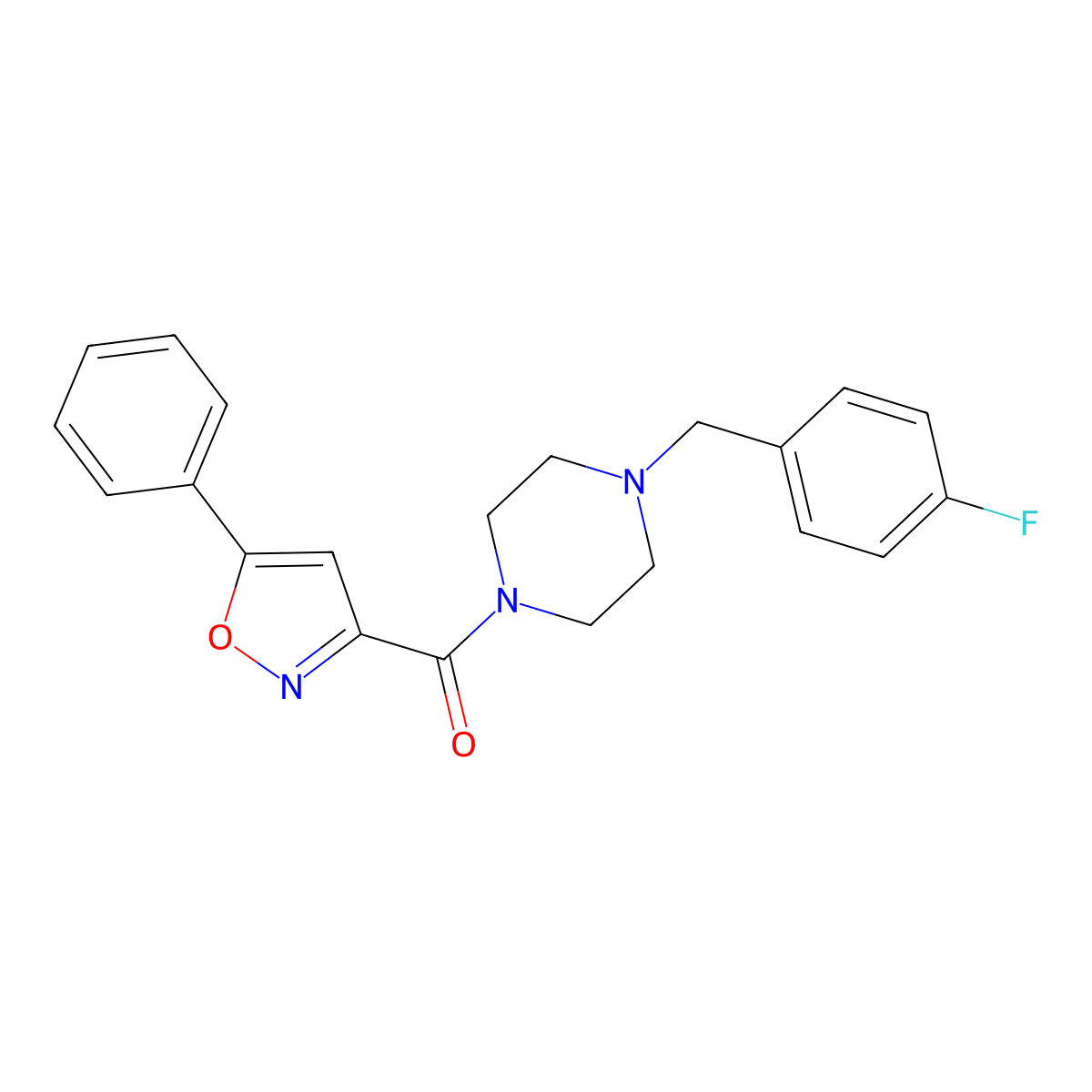 [4-(4-Fluorobenzyl)piperazin-1-yl](5-phenyl-1,2-oxazol-3-yl)methanone molecular structure, CAS 741717-97-5