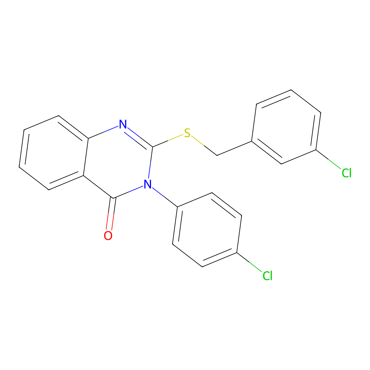 2-((3-Chlorobenzyl)thio)-3-(4-chlorophenyl)-4(3H)-quinazolinone molecular structure, CAS 741718-65-0