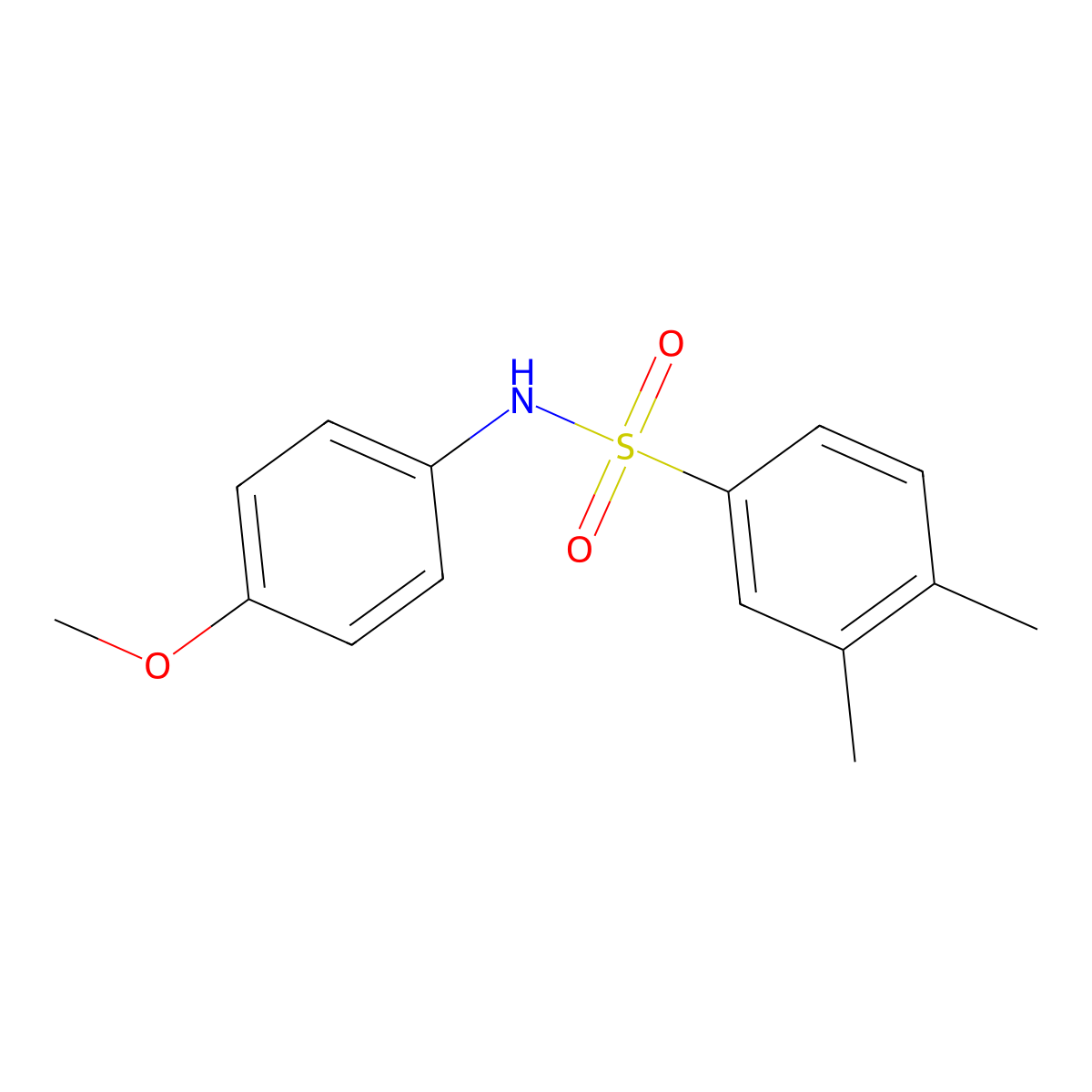 N-(4-methoxyphenyl)-3,4-dimethylbenzenesulfonamide molecular structure, CAS 741728-92-7